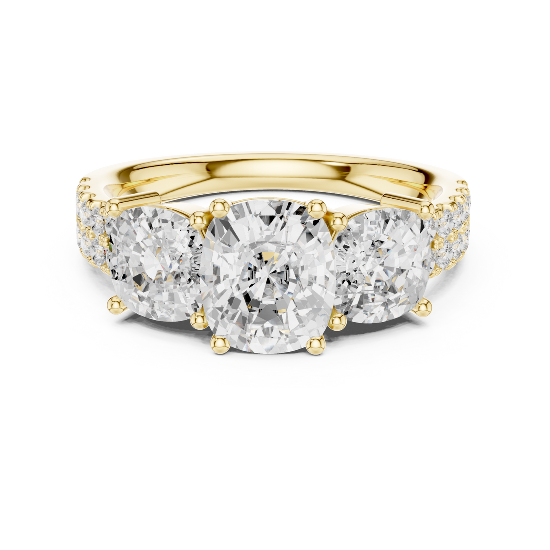 Gold Celeste Trio Embrace Ring Right View
