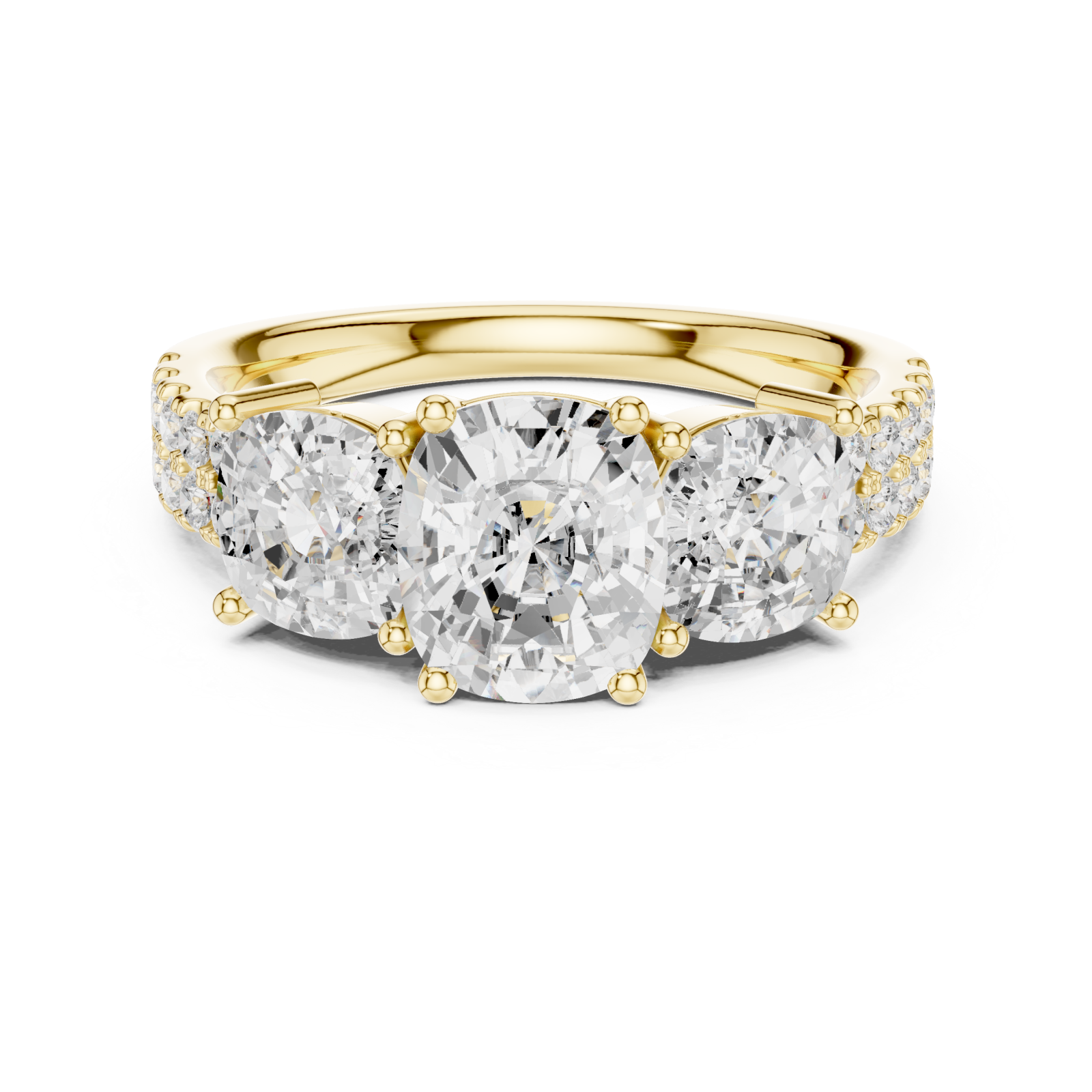  Gold Celeste Trio Embrace Ring Front View