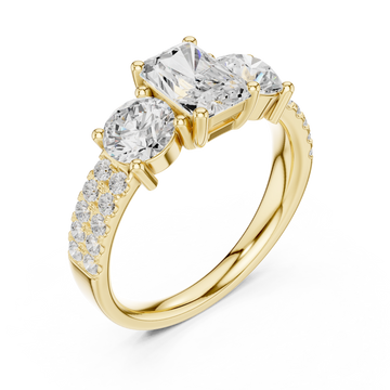 Gold Classic Radiance Trio Ring Right View