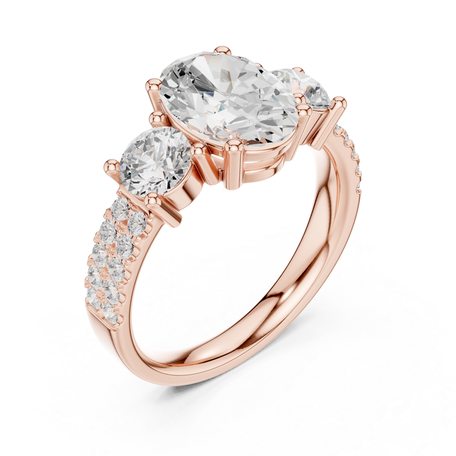  Rose Gold Grand Aurora Oval Silhouette Ring Right View