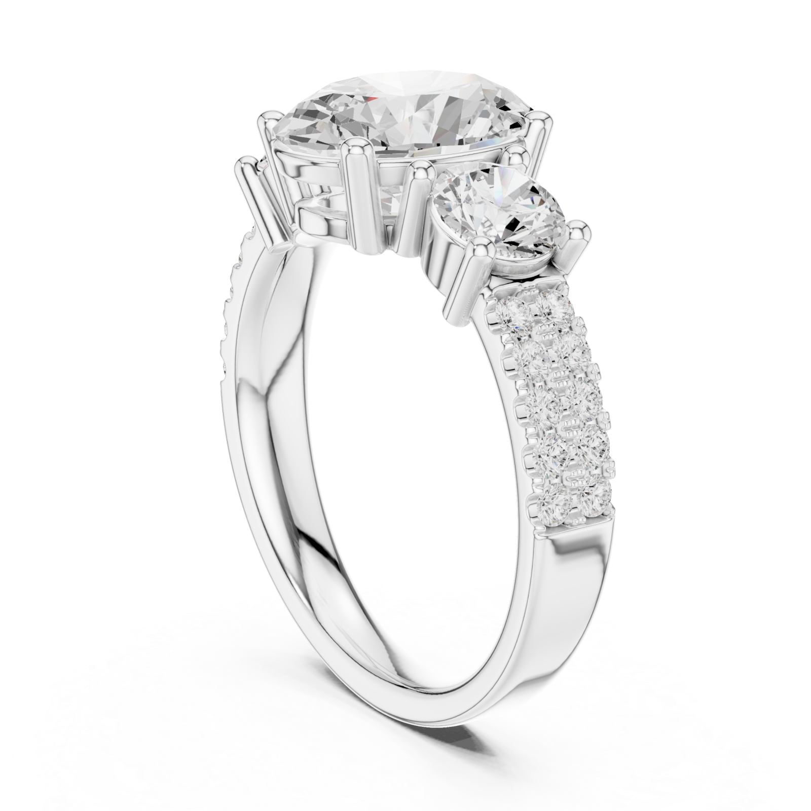  White Gold Grand Aurora Oval Silhouette Ring Left View