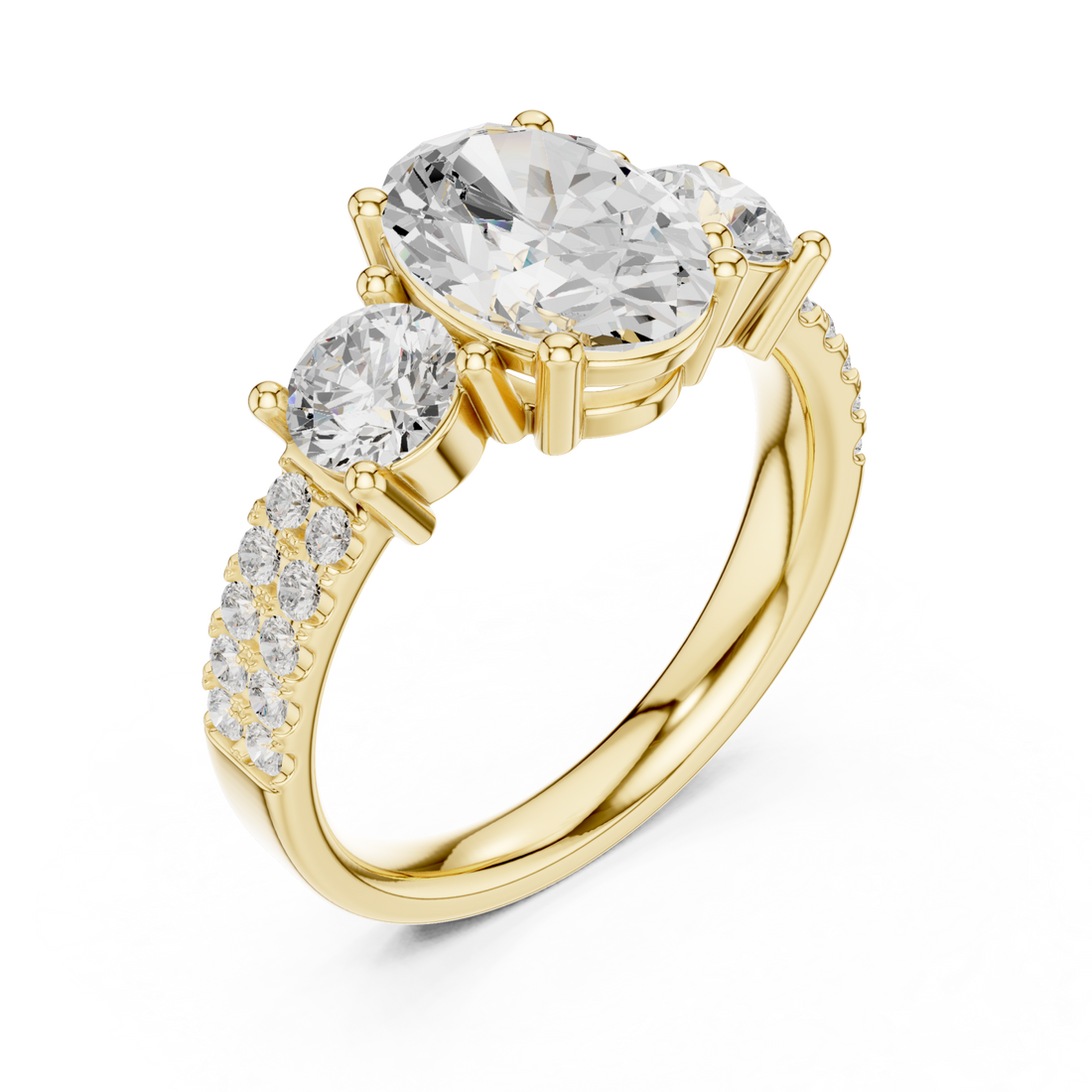 Gold Grand Aurora Oval Silhouette Ring Right View