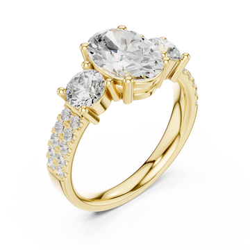 Gold Grand Aurora Oval Silhouette Ring Right View