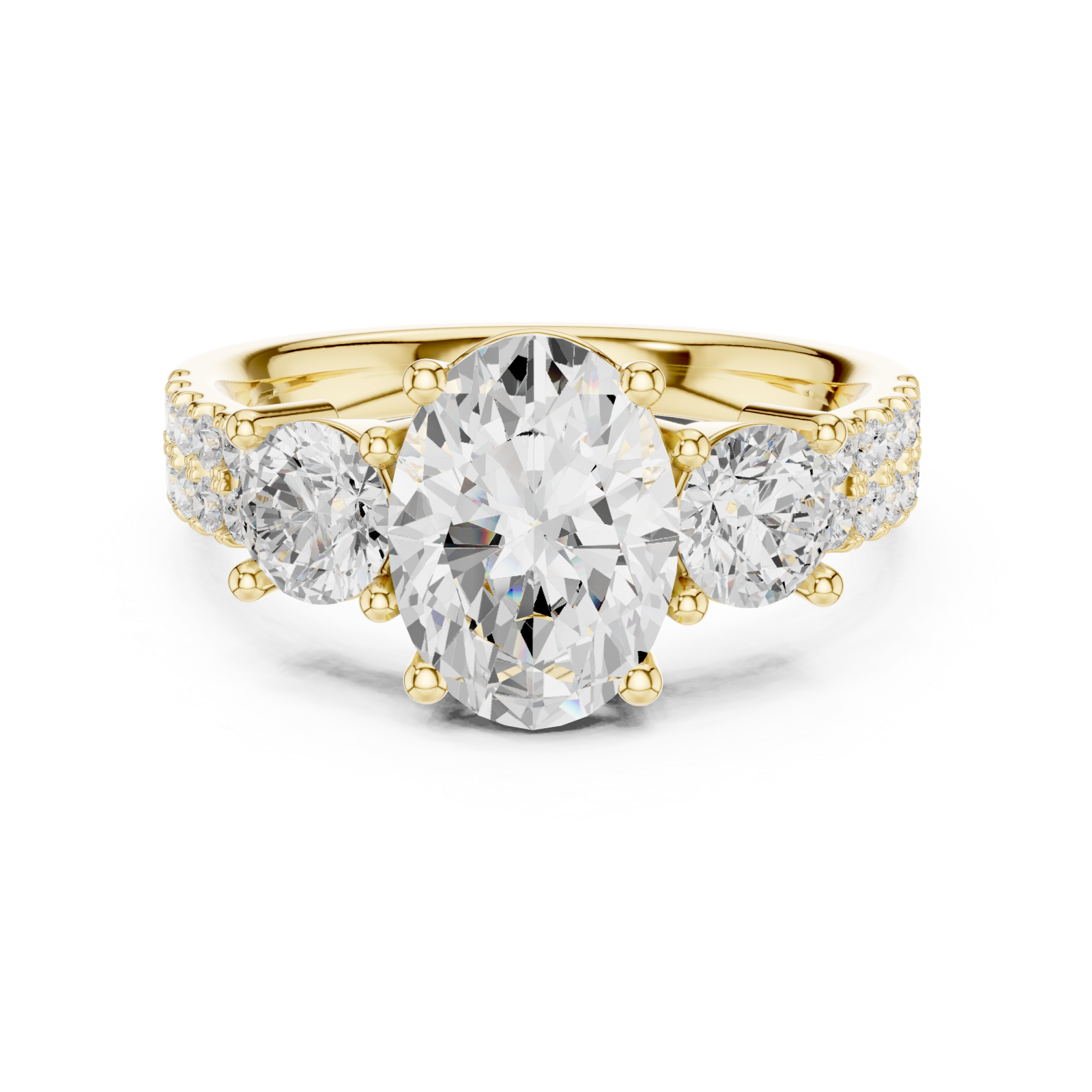  Gold Grand Aurora Oval Silhouette Ring Front View