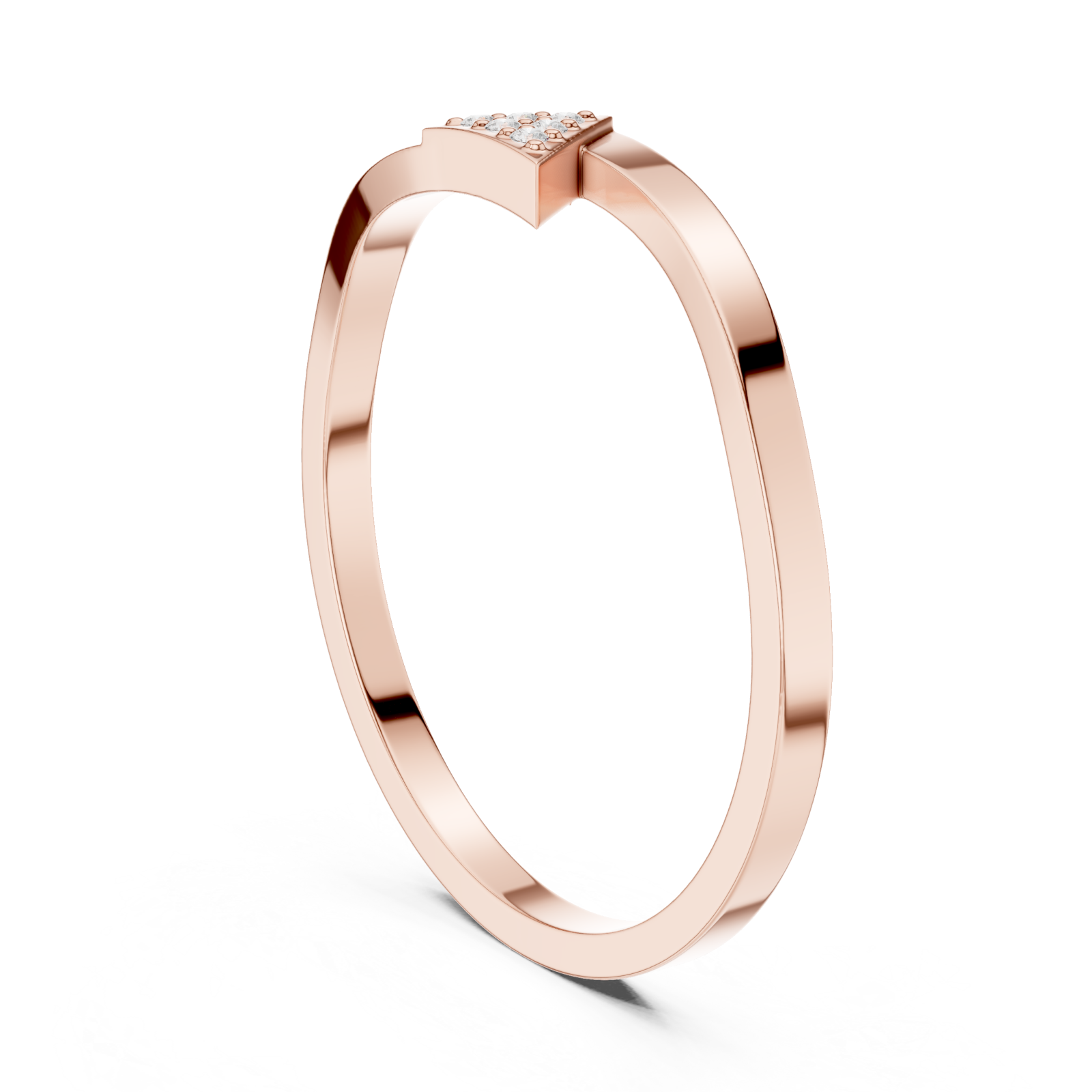  Rose Gold Enchanted Point Pathway Ring Left View