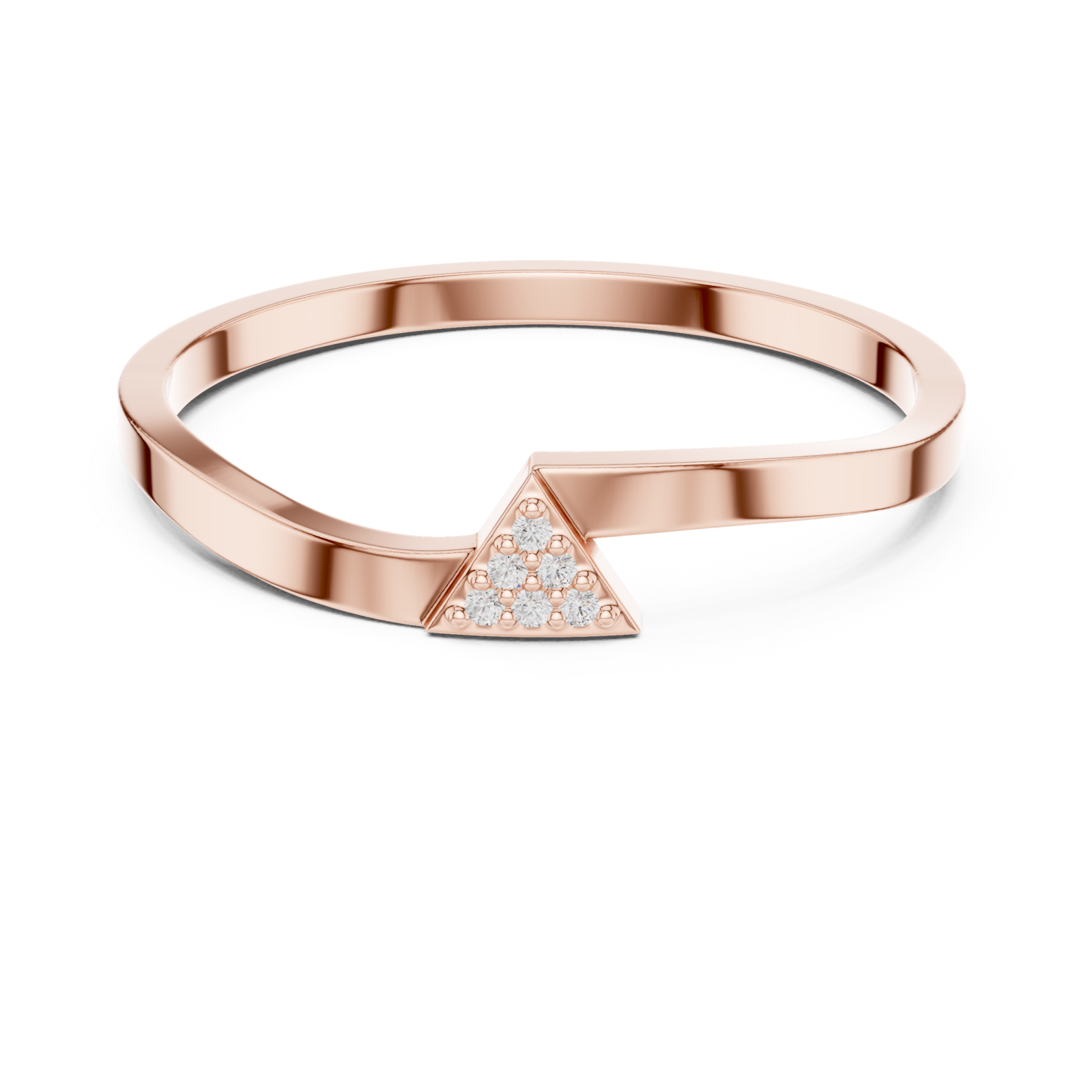  Rose Gold Enchanted Point Pathway Ring Front View