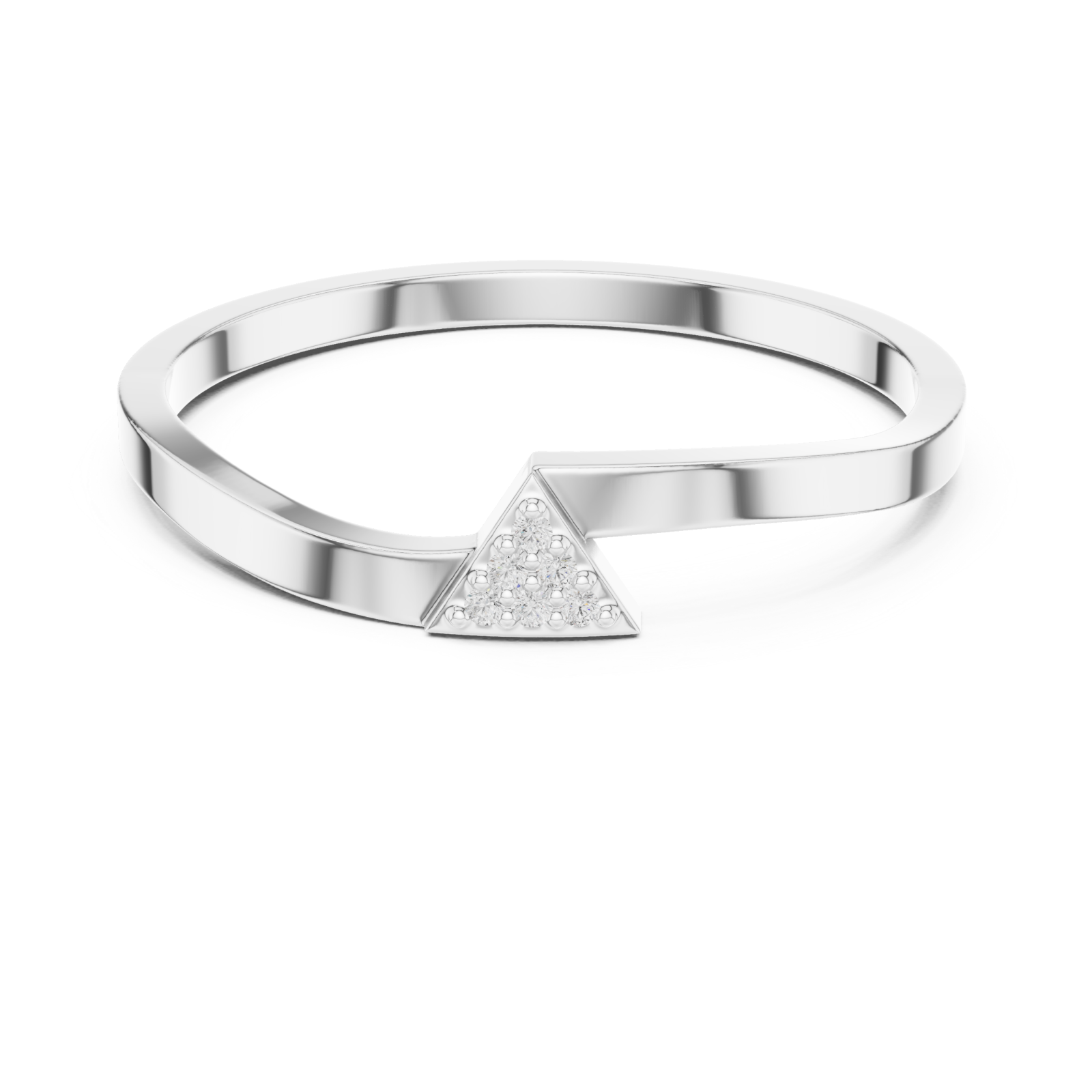  White Gold Enchanted Point Pathway Ring Front View