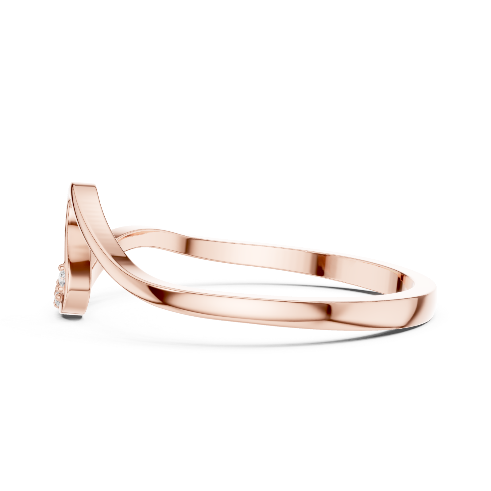  Rose Gold Luminous Unity Whisper Ring Side View