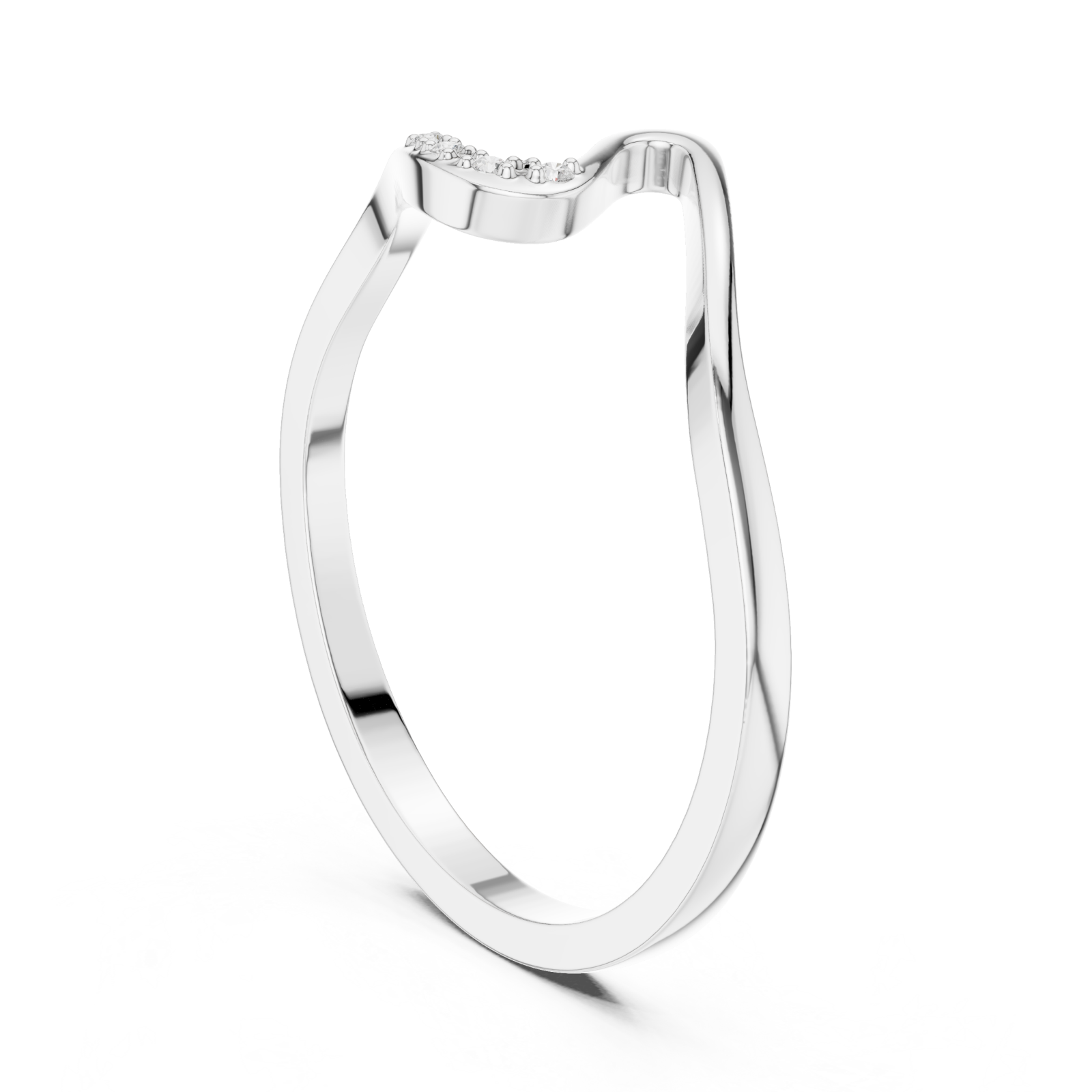  White Gold Luminous Unity Whisper Ring Left View
