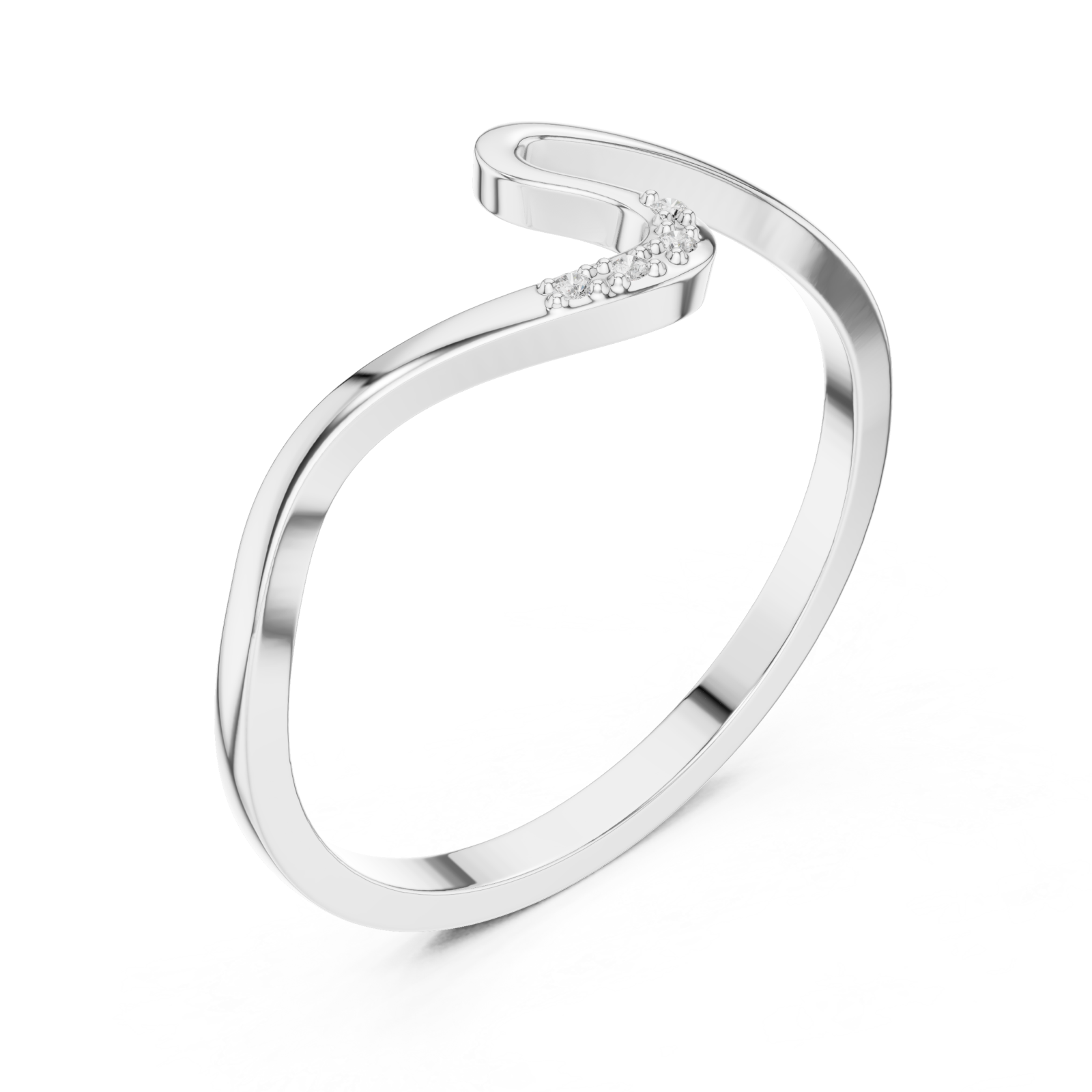  White Gold Luminous Unity Whisper Ring Right View