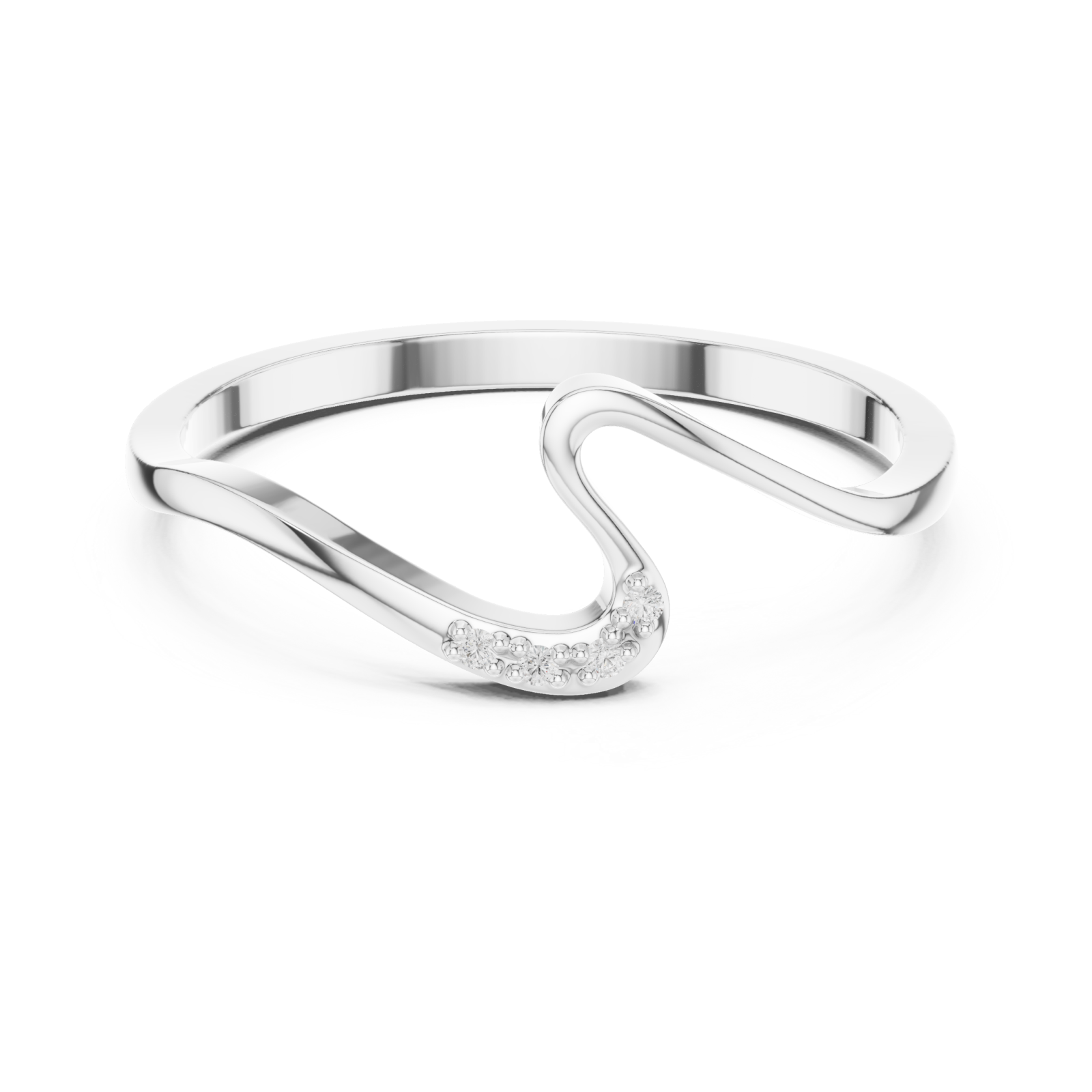  White Gold Luminous Unity Whisper Ring Front View