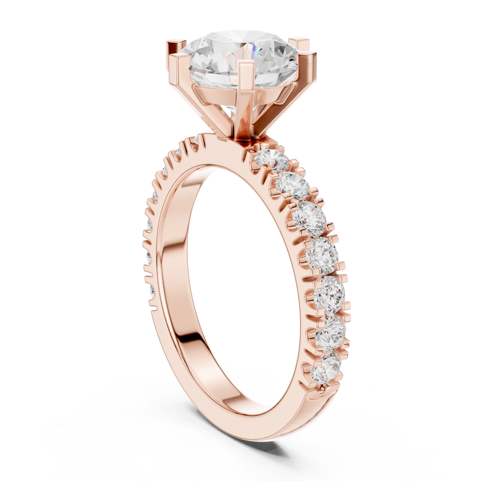  Rose Gold Midnight Serenade Classic Band Ring Left View