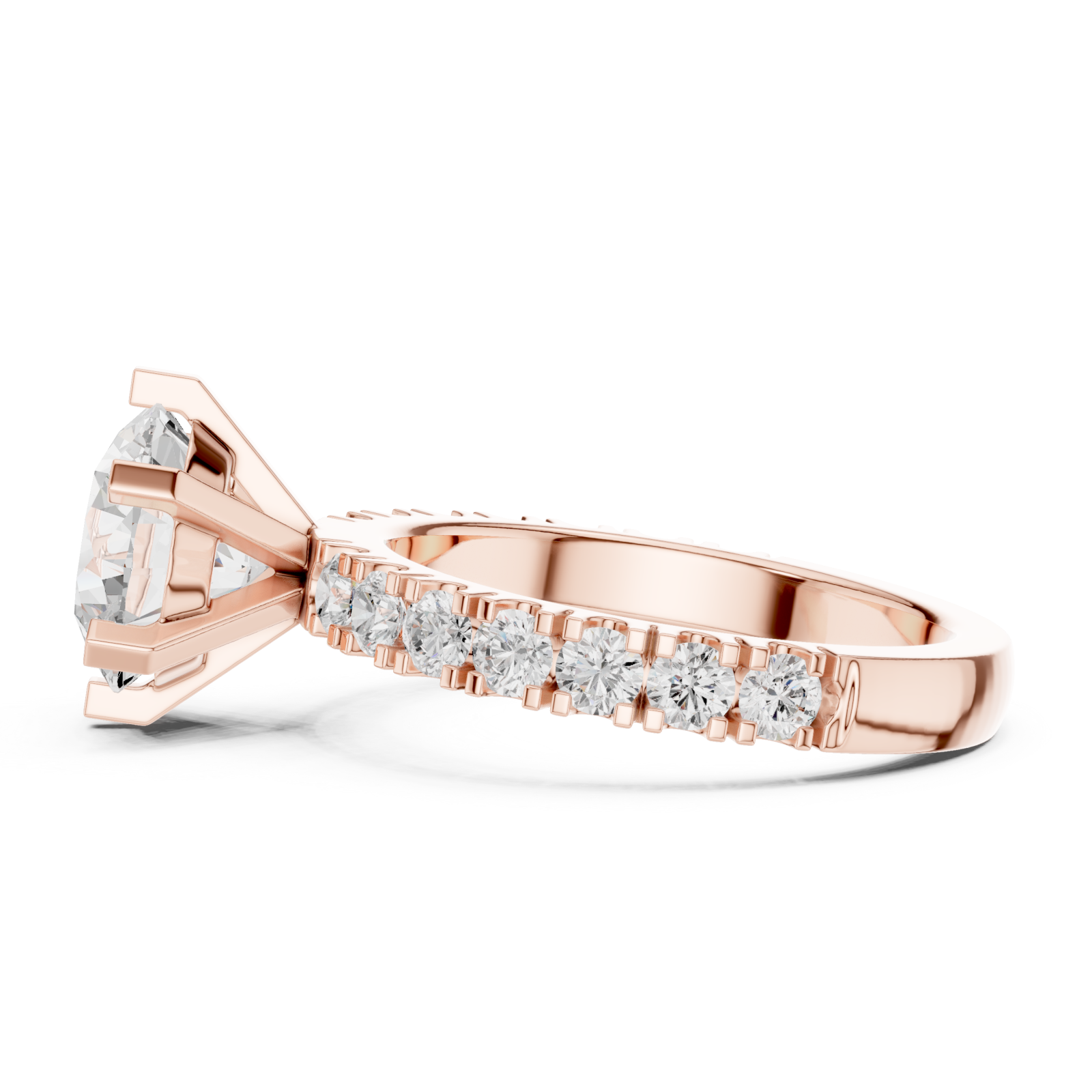  Rose Gold Midnight Serenade Classic Band Ring Side View