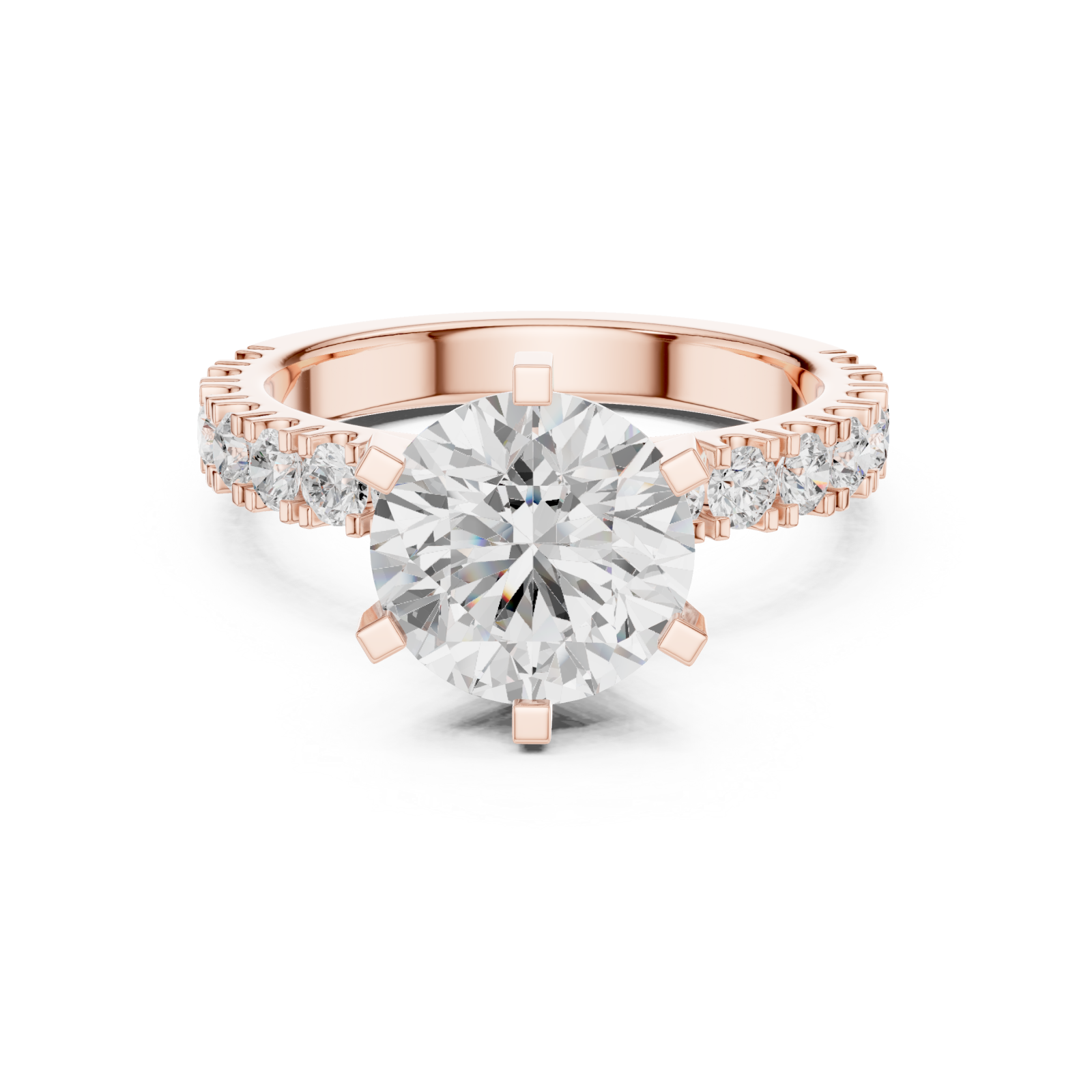  Rose Gold Midnight Serenade Classic Band Ring Front View