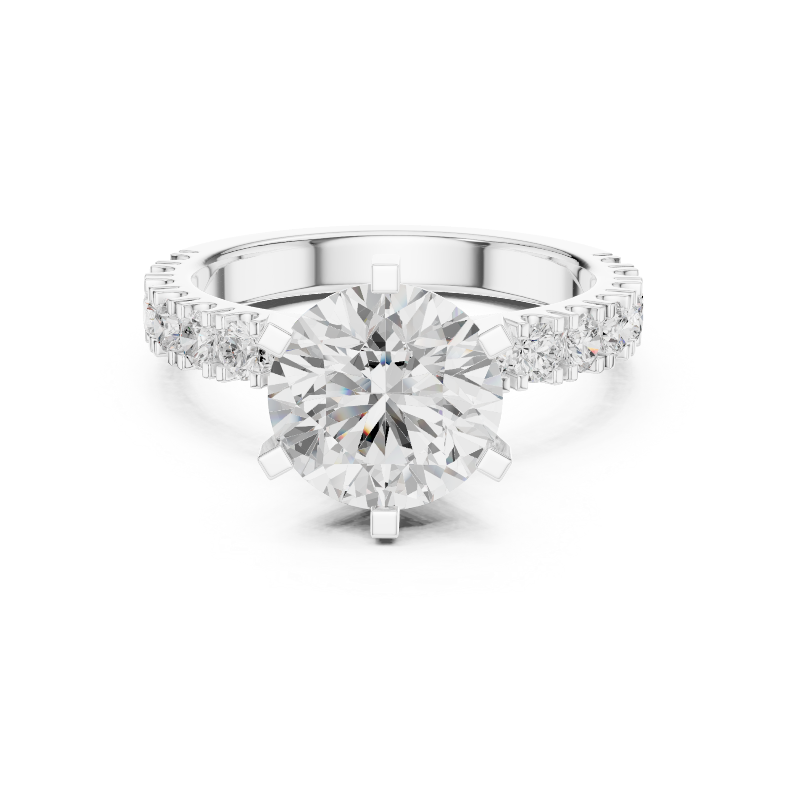  White Gold Midnight Serenade Classic Band Ring Front View