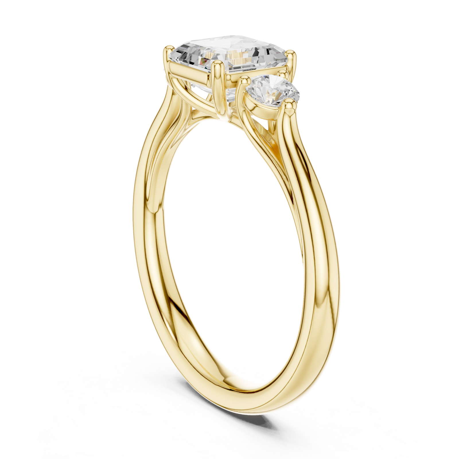  Gold Radiant Trio Classic Ring Left View