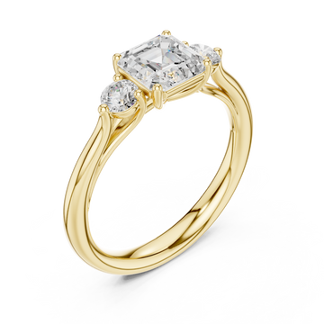 Gold Radiant Trio Classic Ring Right View