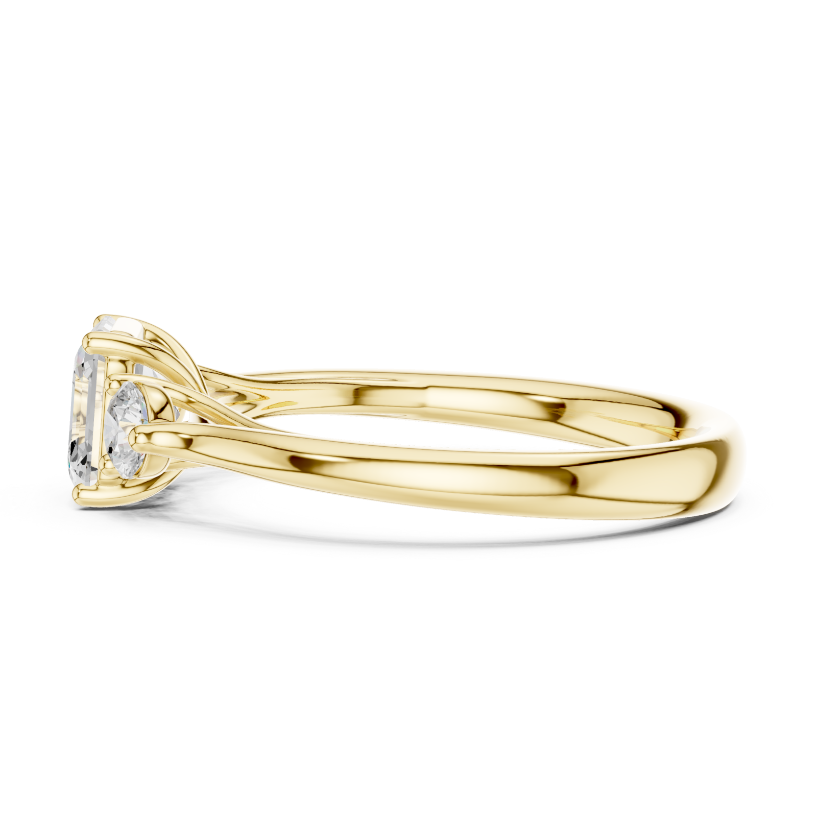  Gold Radiant Trio Classic Ring Side View