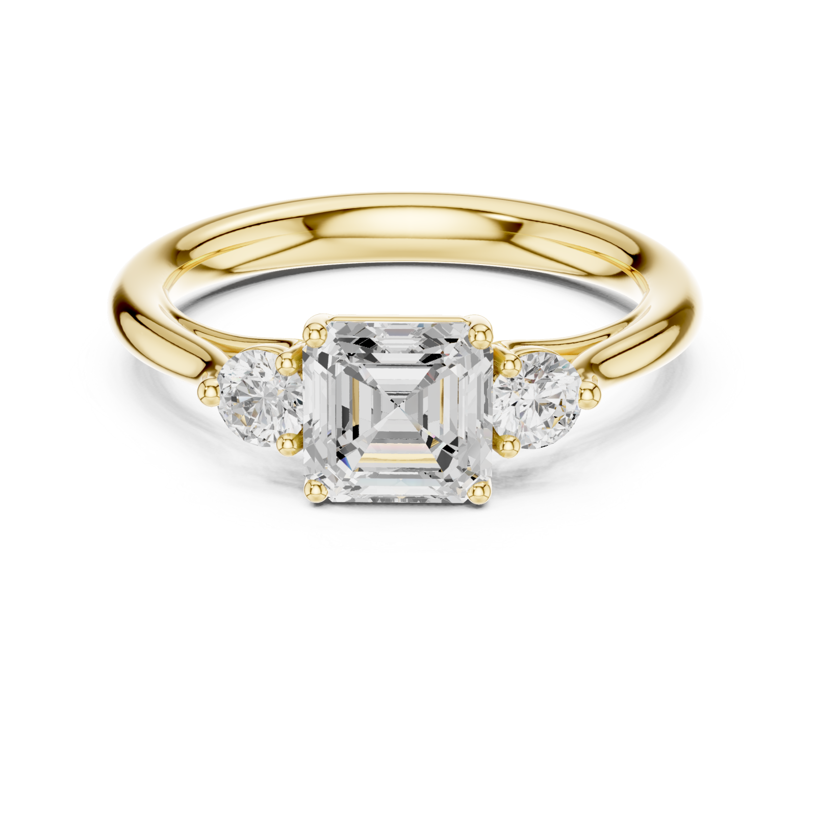  Gold Radiant Trio Classic Ring Front View