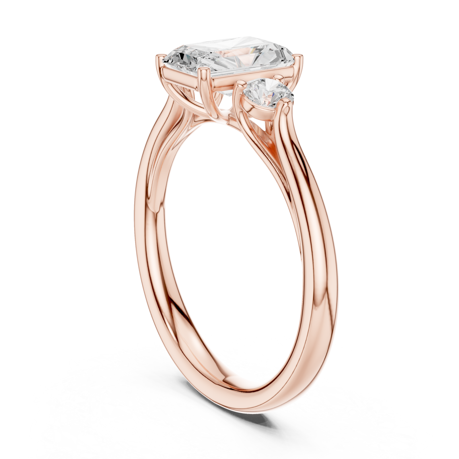  Rose Gold Twin Aura Radiance Ring Left View