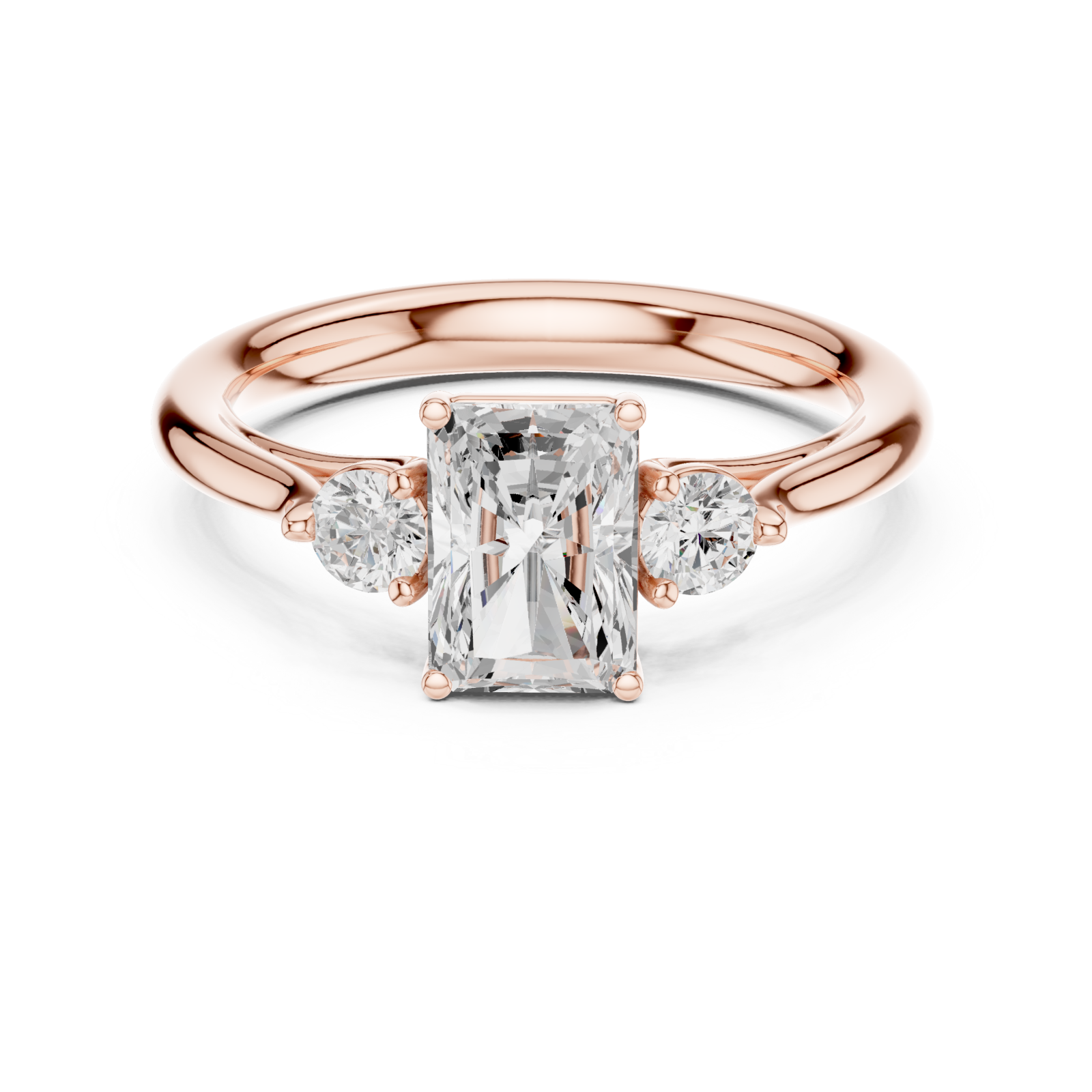  Rose Gold Twin Aura Radiance Ring Front View