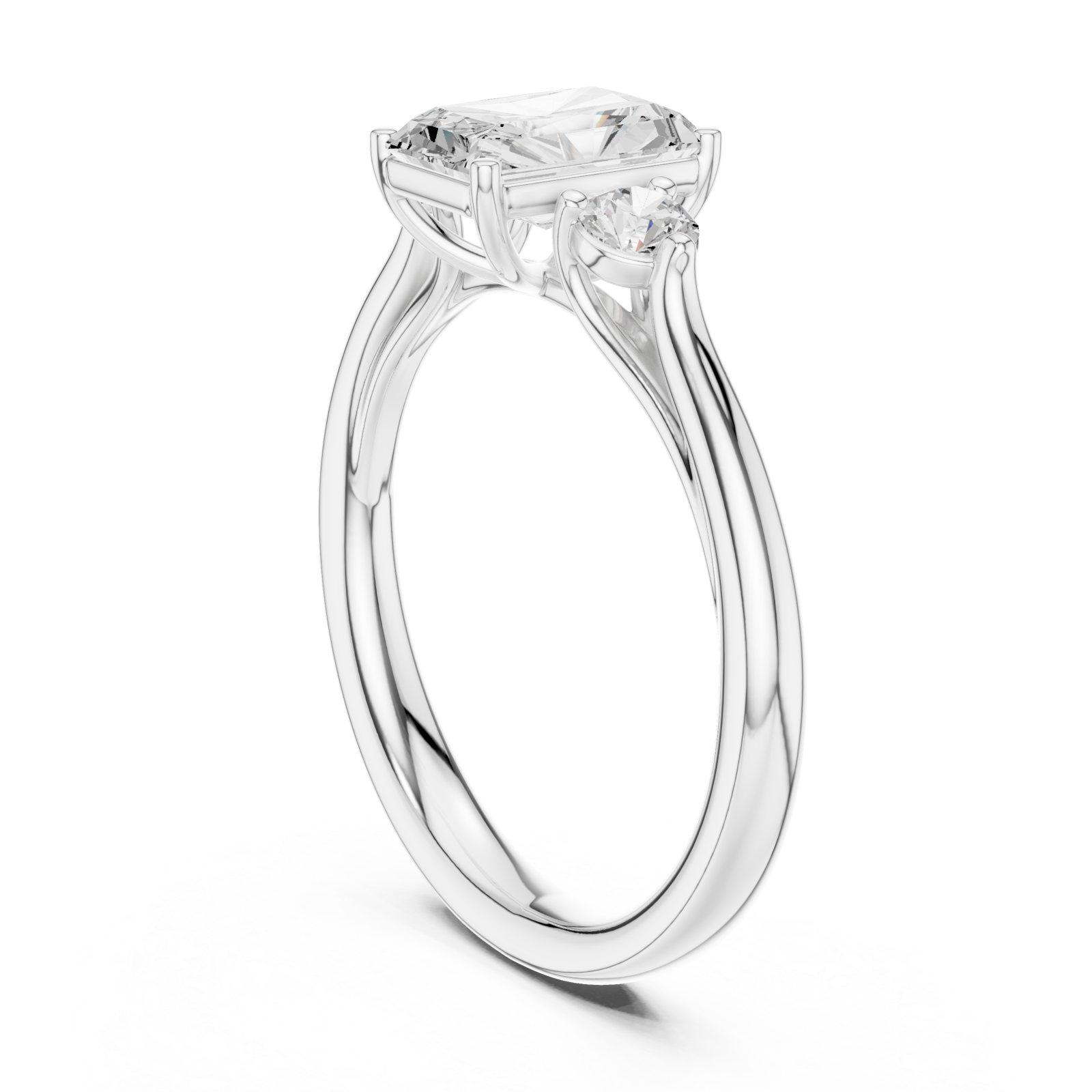  White Gold Twin Aura Radiance Ring Left View