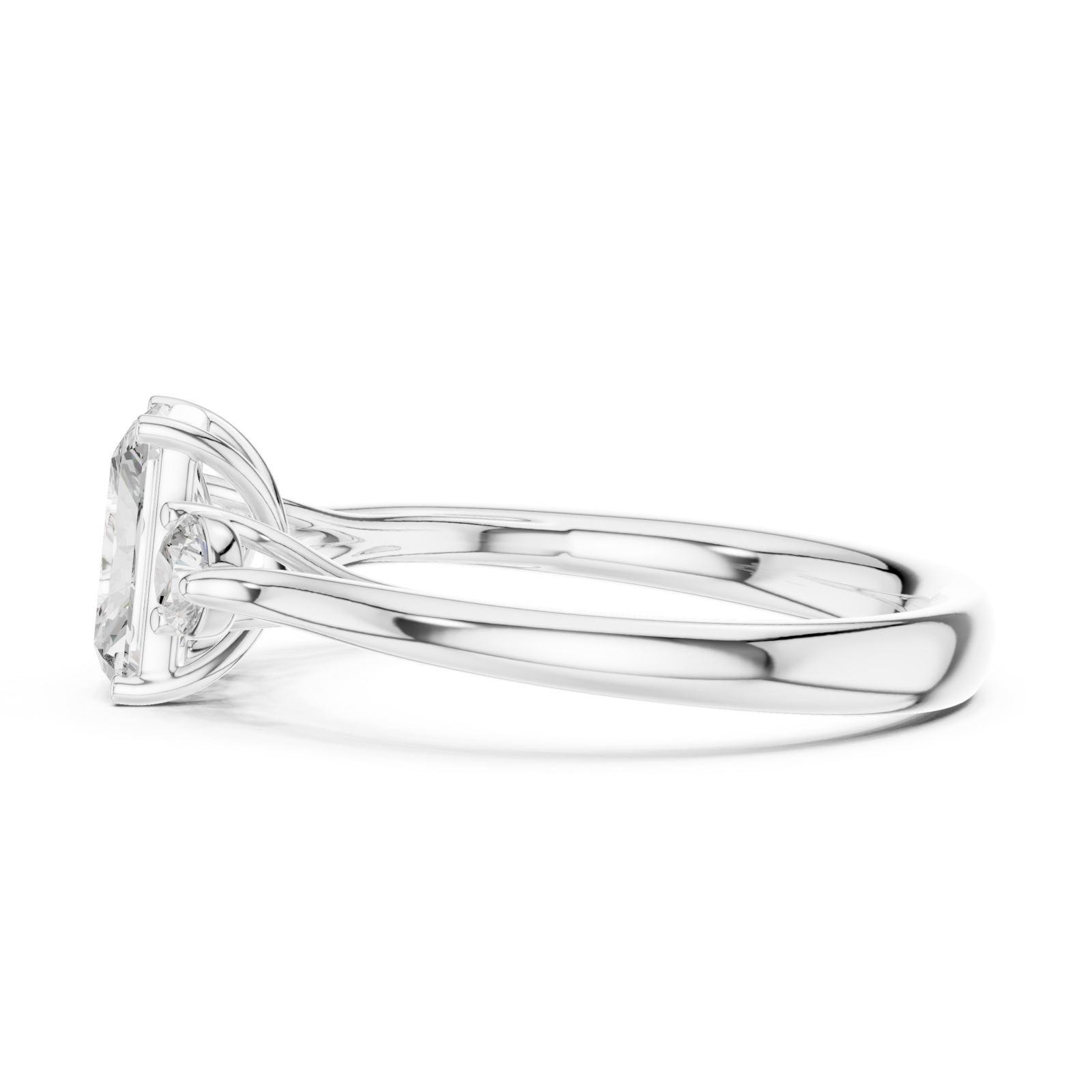  White Gold Twin Aura Radiance Ring Side View
