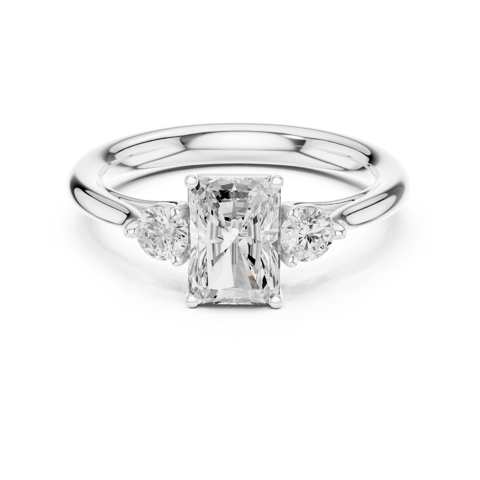  White Gold Twin Aura Radiance Ring Front View