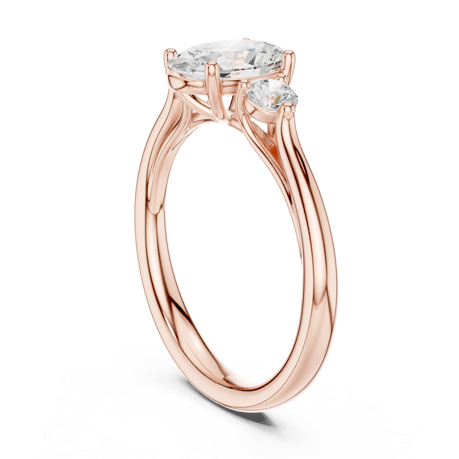  Rose Gold Everlight Oval Trio Ring Left View