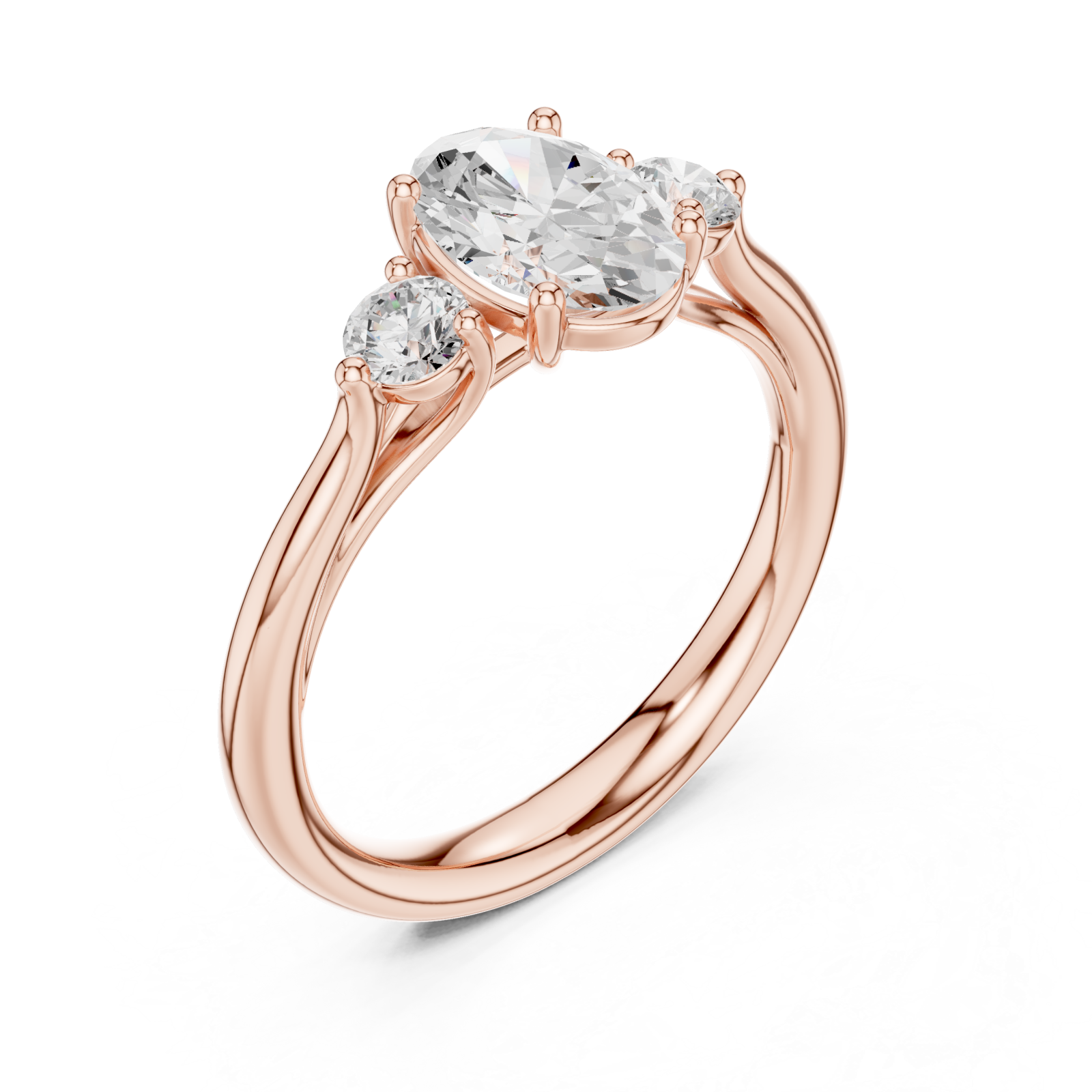  Rose Gold Everlight Oval Trio Ring Right View