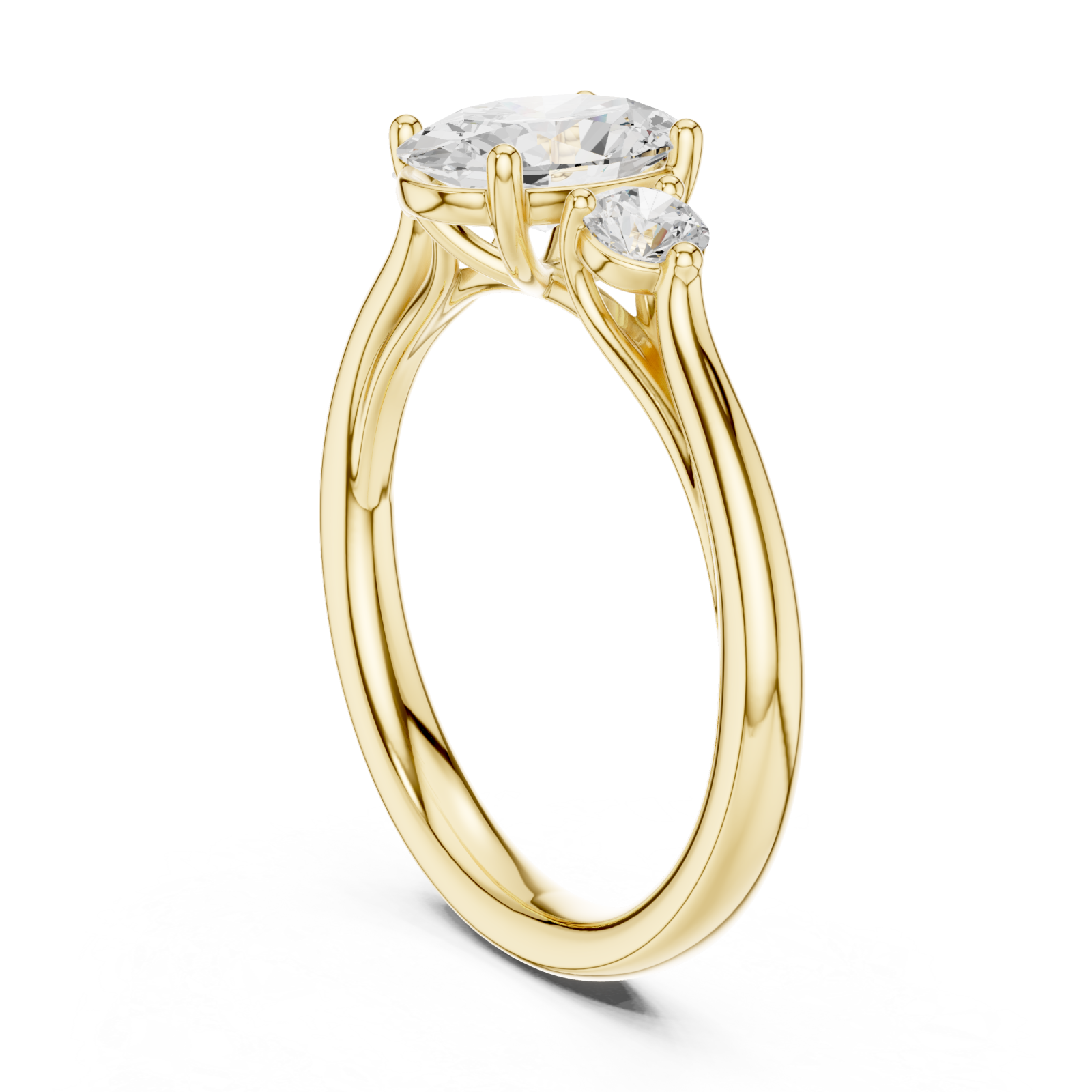  Gold Everlight Oval Trio Ring Left View