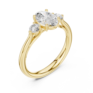 Gold Everlight Oval Trio Ring Right View