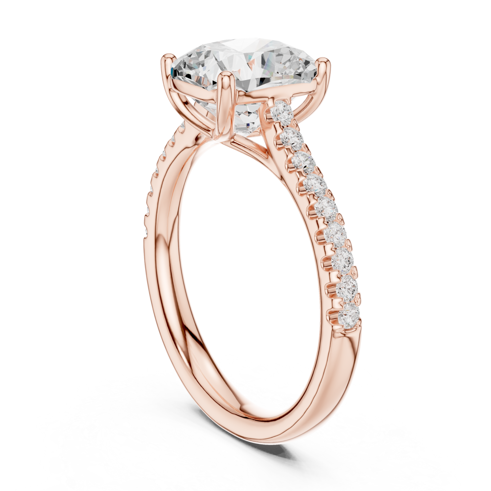  Rose Gold Promise Halo Band Ring Left View