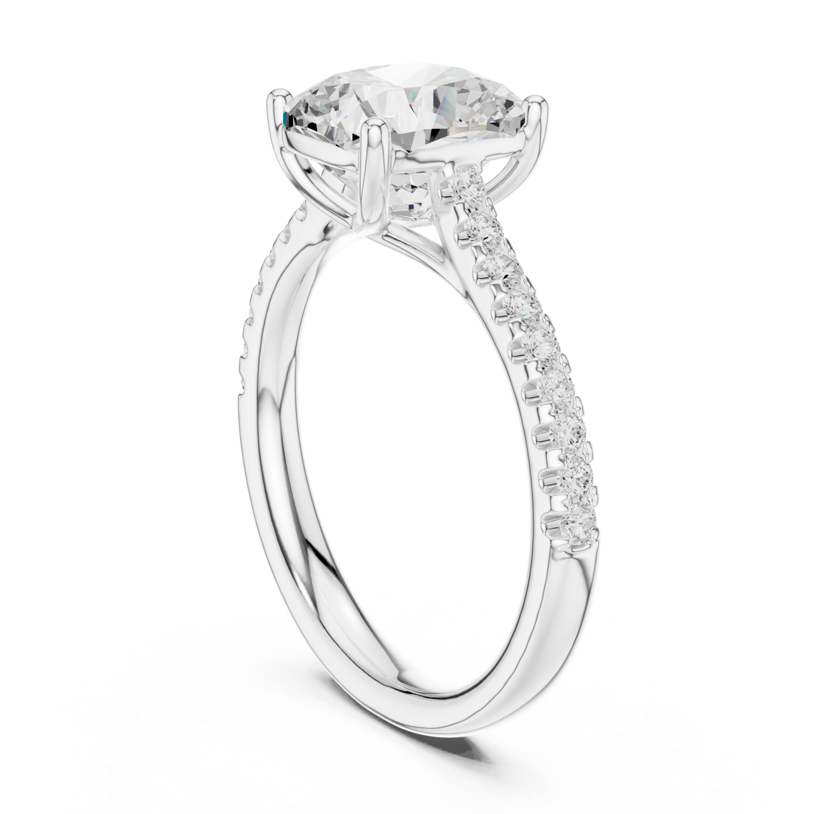  White Gold Promise Halo Band Ring Left View