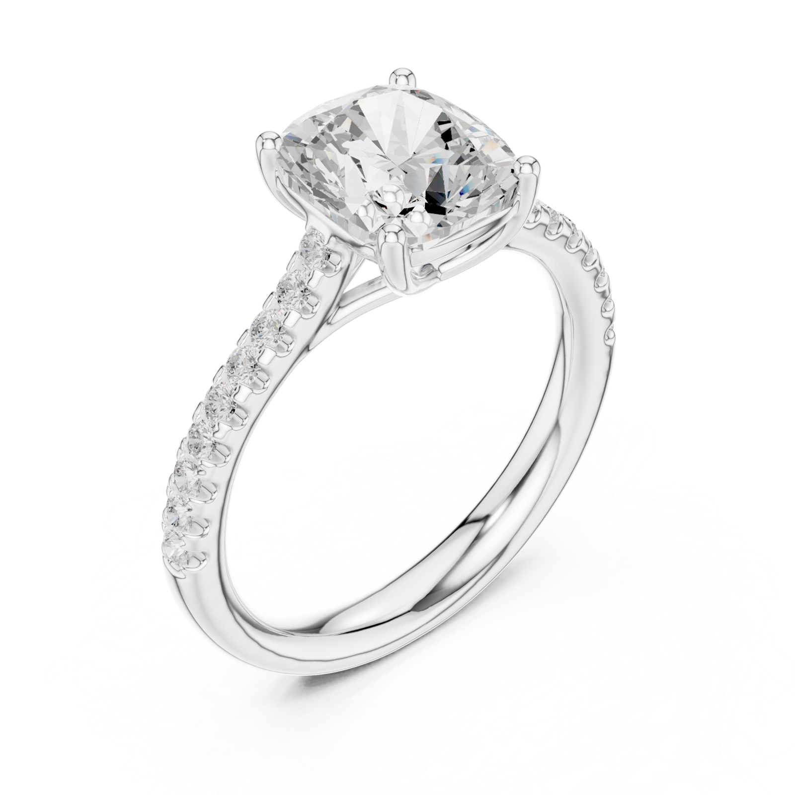  White Gold Promise Halo Band Ring Right View