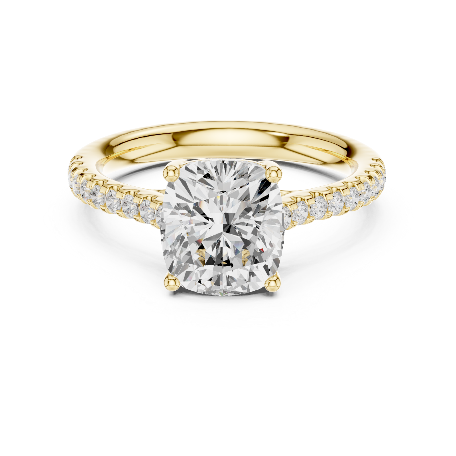  Gold Promise Halo Band Ring Front View