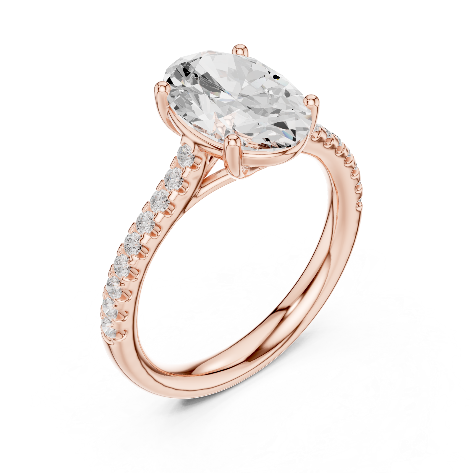  Rose Gold Regal Oval Centerpiece Classic Ring Right View