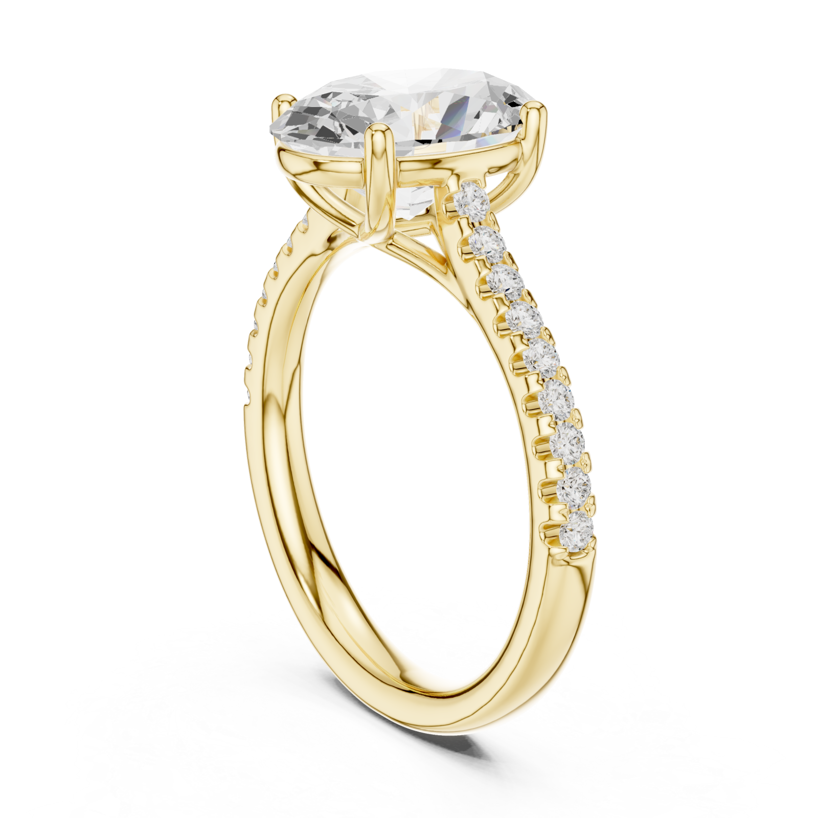  Gold Regal Oval Centerpiece Classic Ring Left View