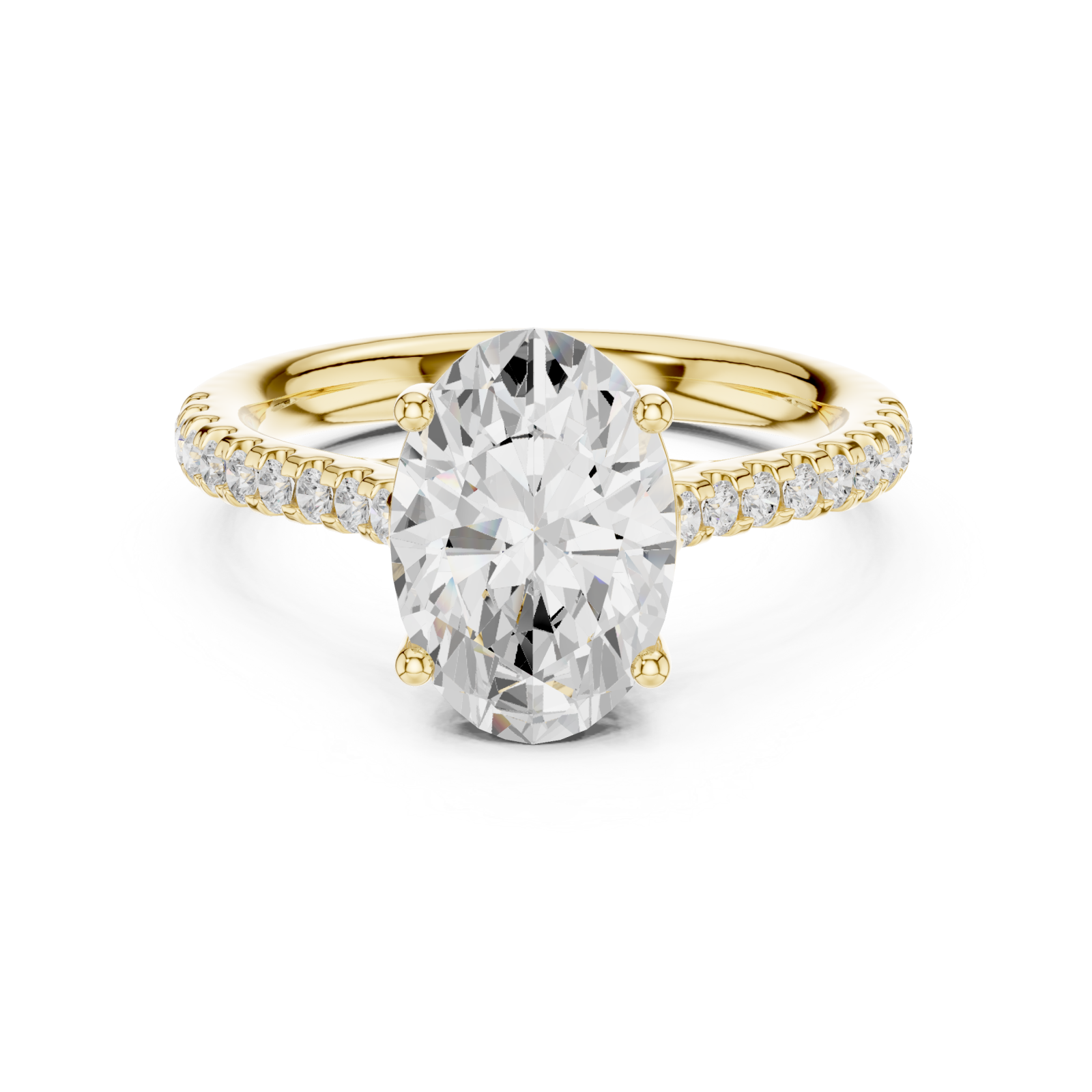  Gold Regal Oval Centerpiece Classic Ring Front View