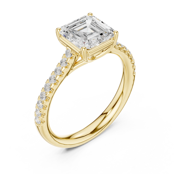 Gold Radiant Cascade Halo Ring Right View