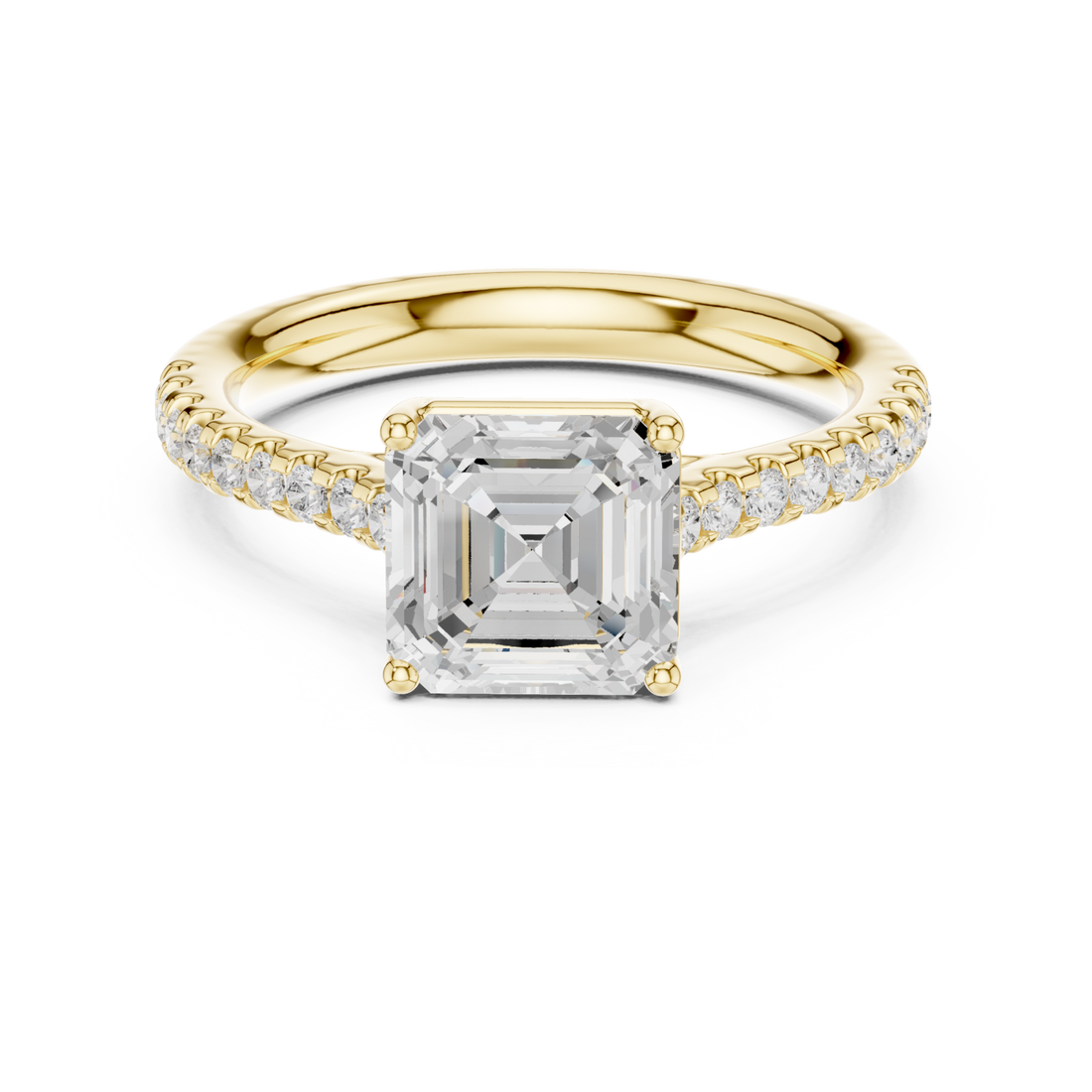 Gold Radiant Cascade Halo Ring Right View
