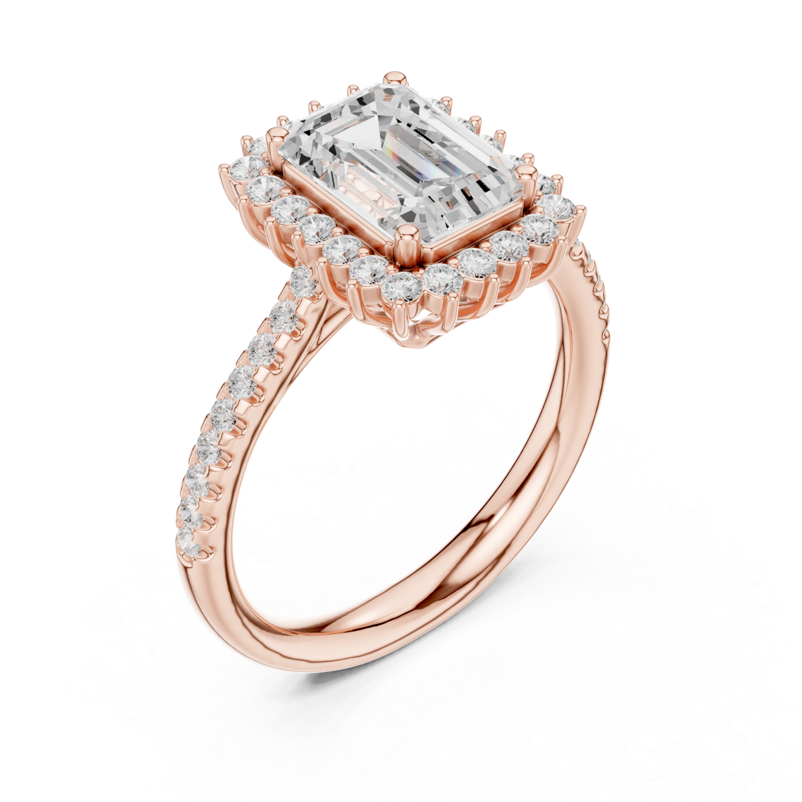  Rose Gold Lustrous Harmony Halo Ring Right View