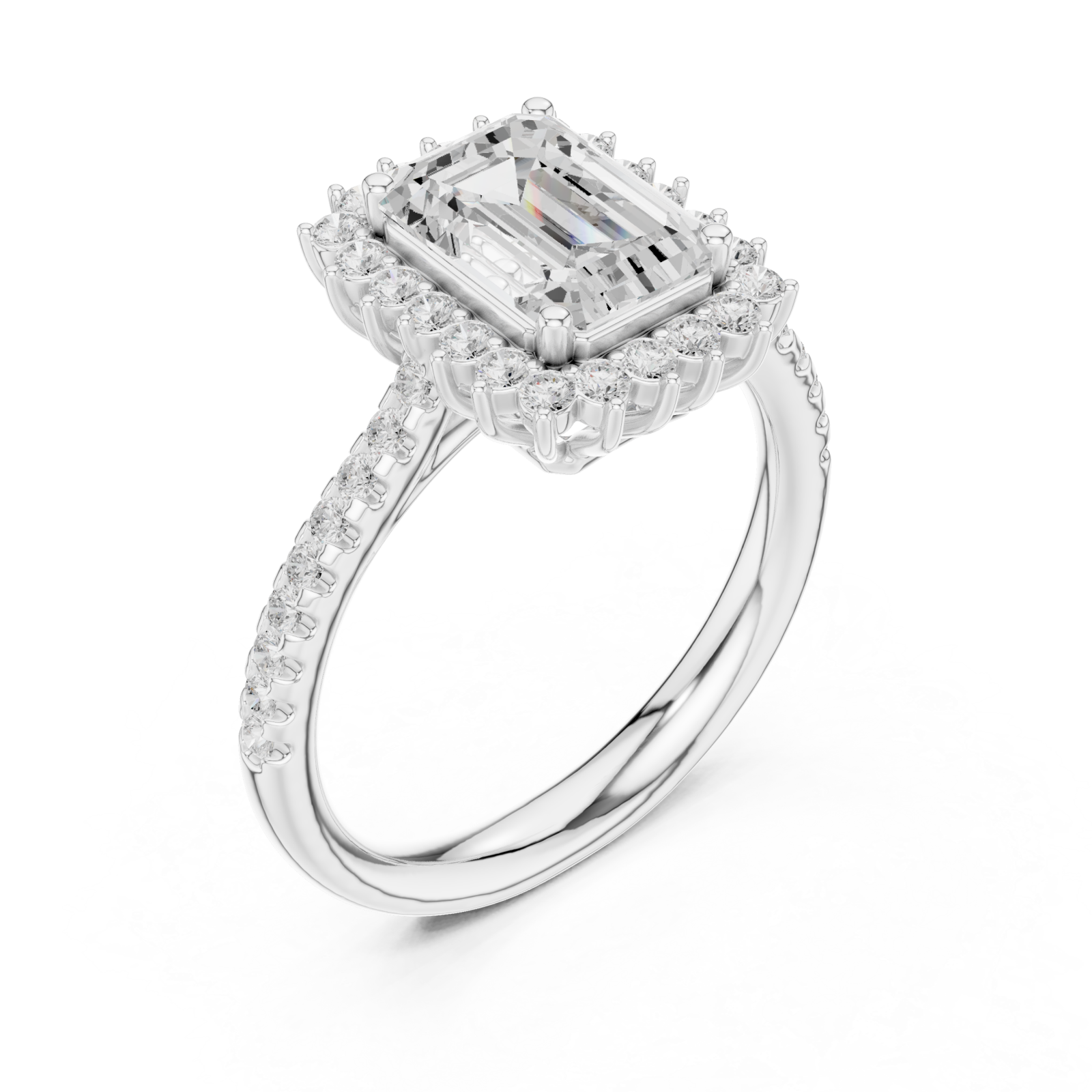  White Gold Lustrous Harmony Halo Ring Right View