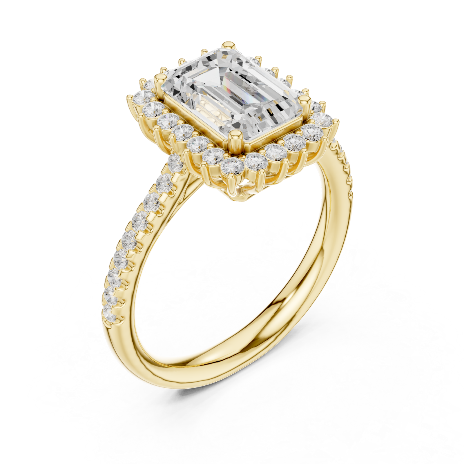 Gold Lustrous Harmony Halo Ring Right View