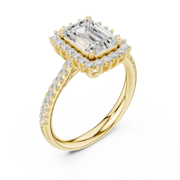 Gold Lustrous Harmony Halo Ring Right View