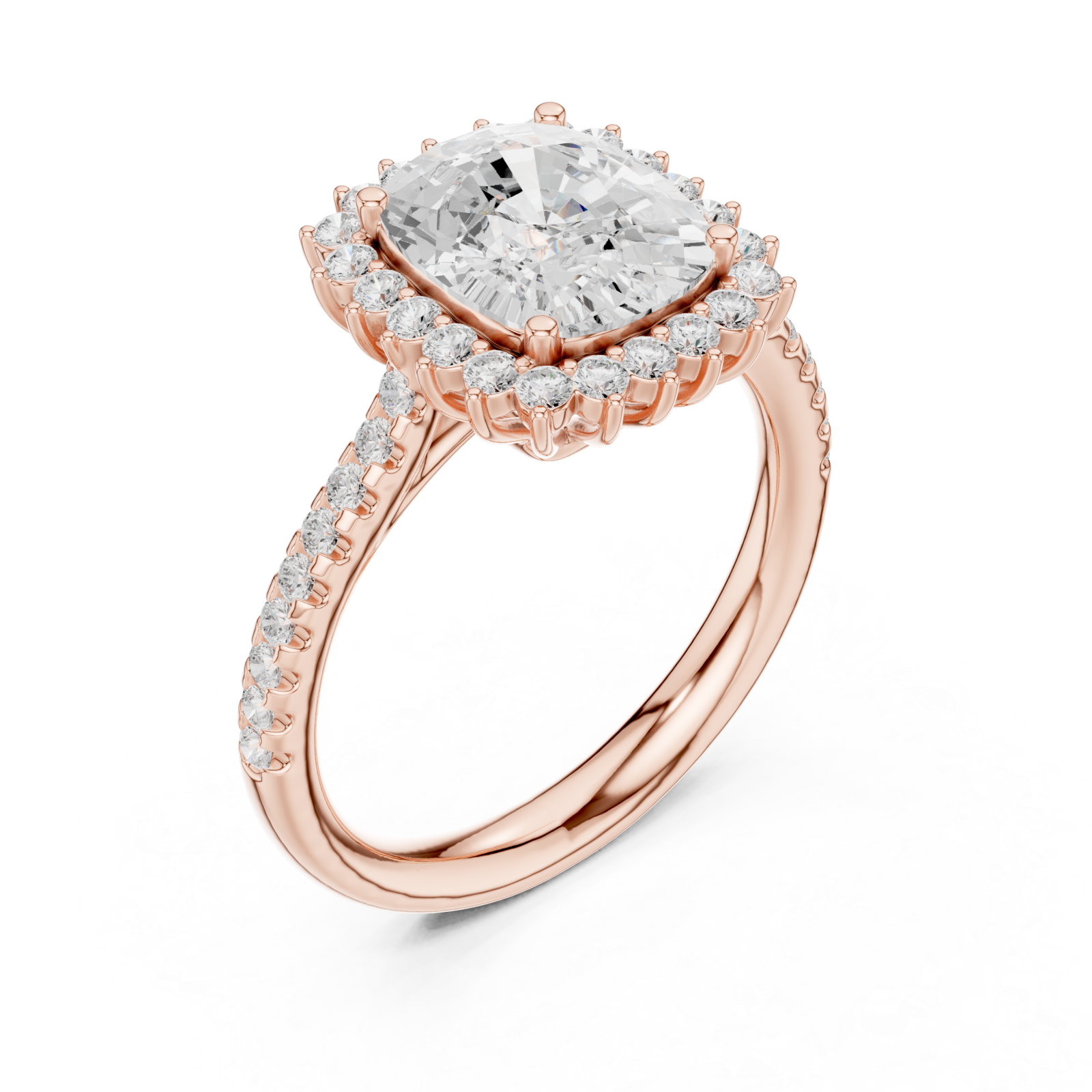  Rose Gold Velvet Halo Classic Ring Right View