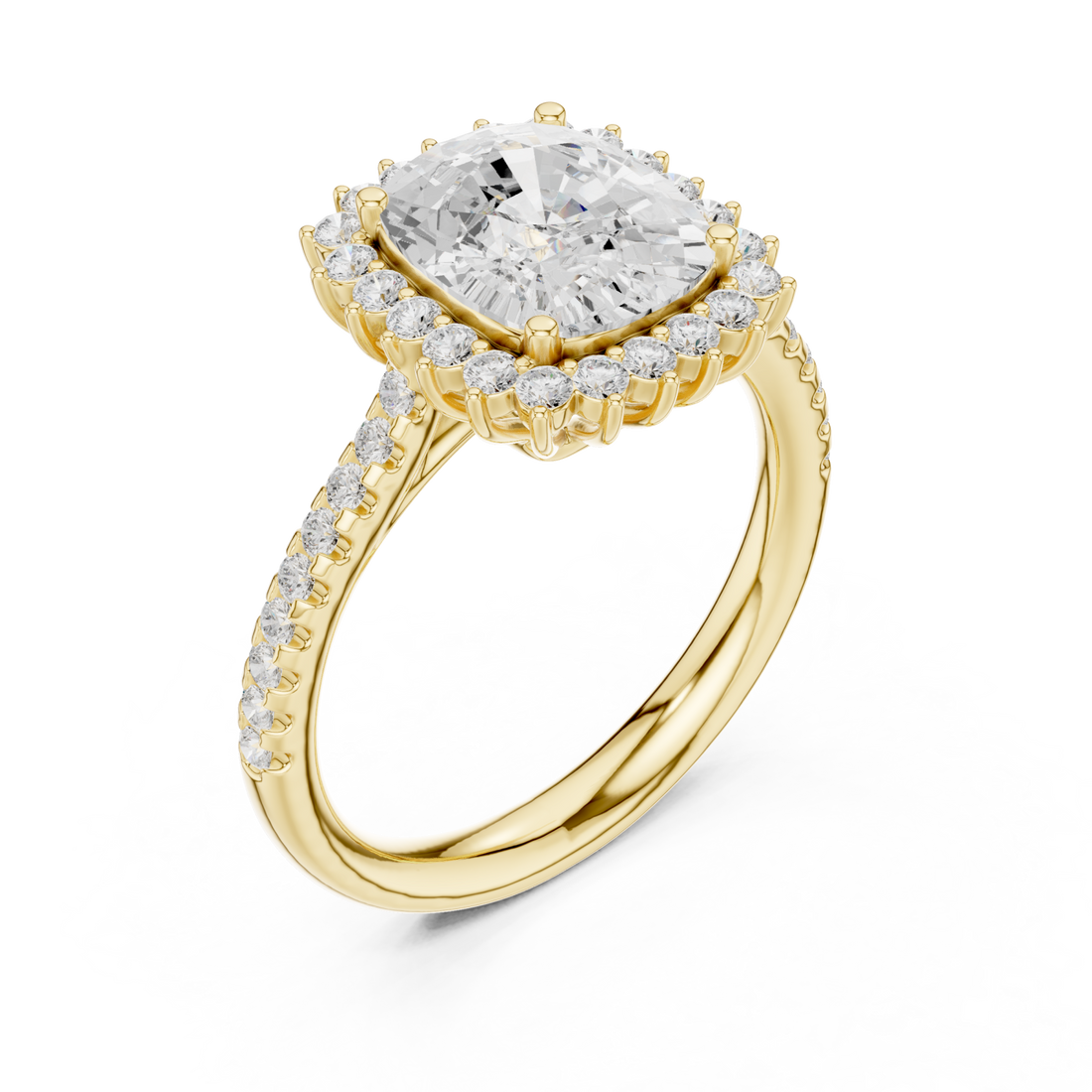 Gold Velvet Halo Classic Ring Right View