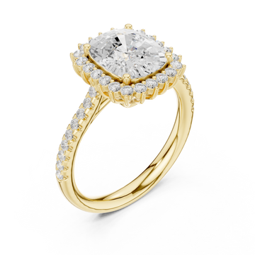 Gold Velvet Halo Classic Ring Right View
