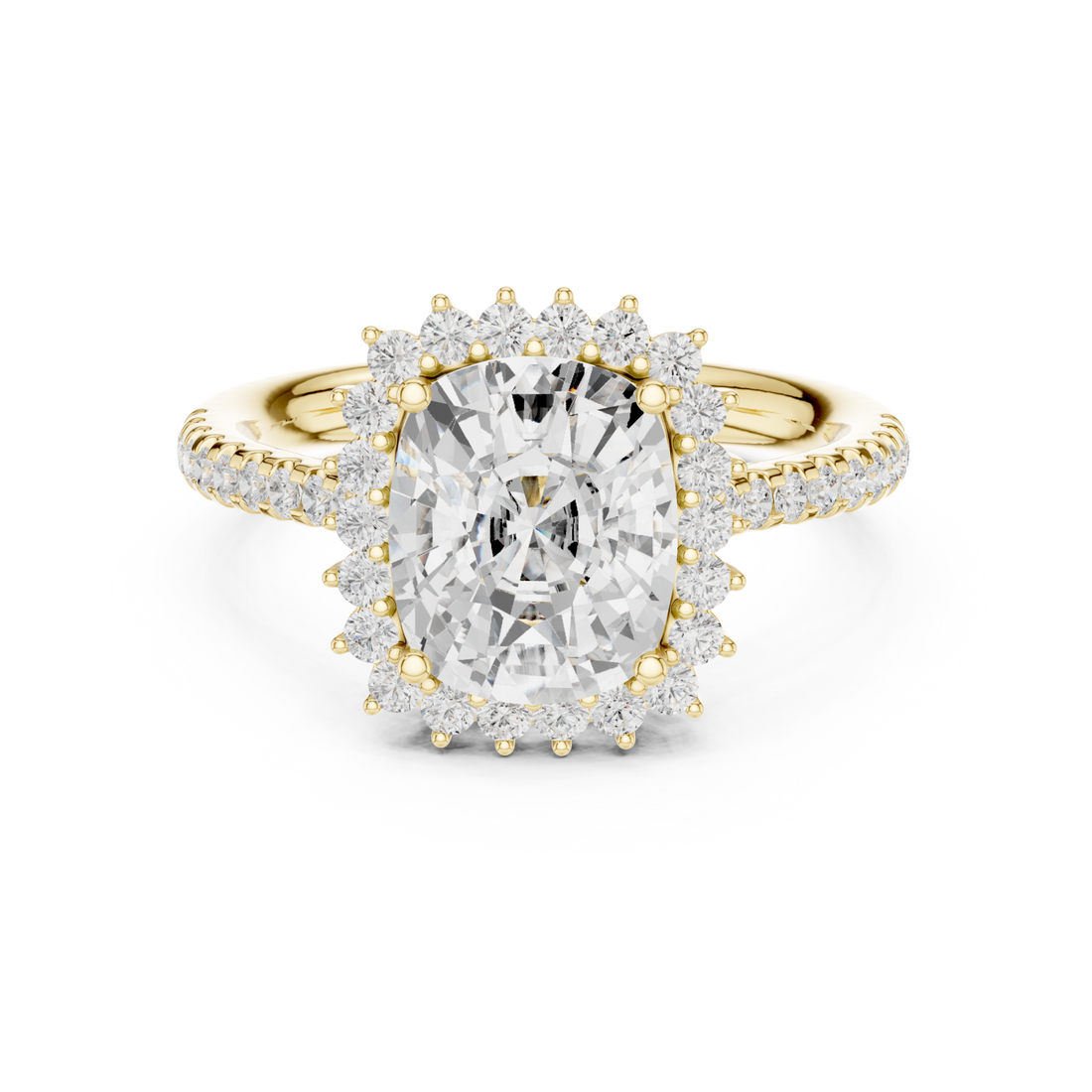 Gold Velvet Halo Classic Ring Right View