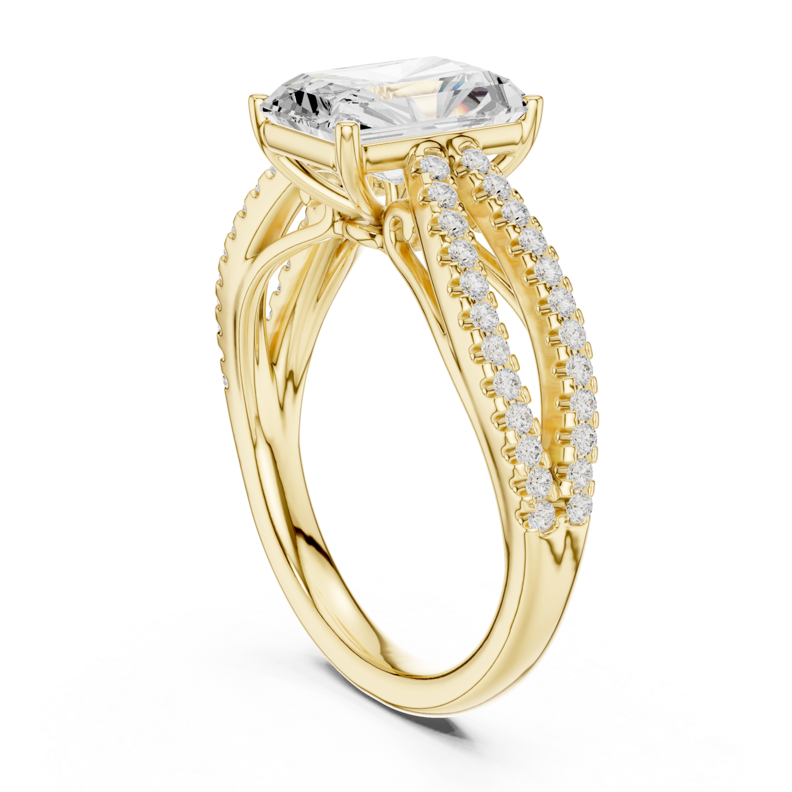  Gold Celestial Glow Split Band Ring Left View